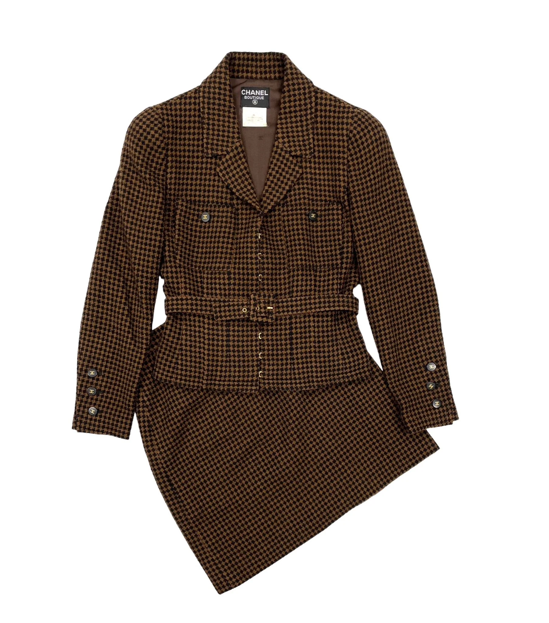 Chanel Houndstooth Skirt Set