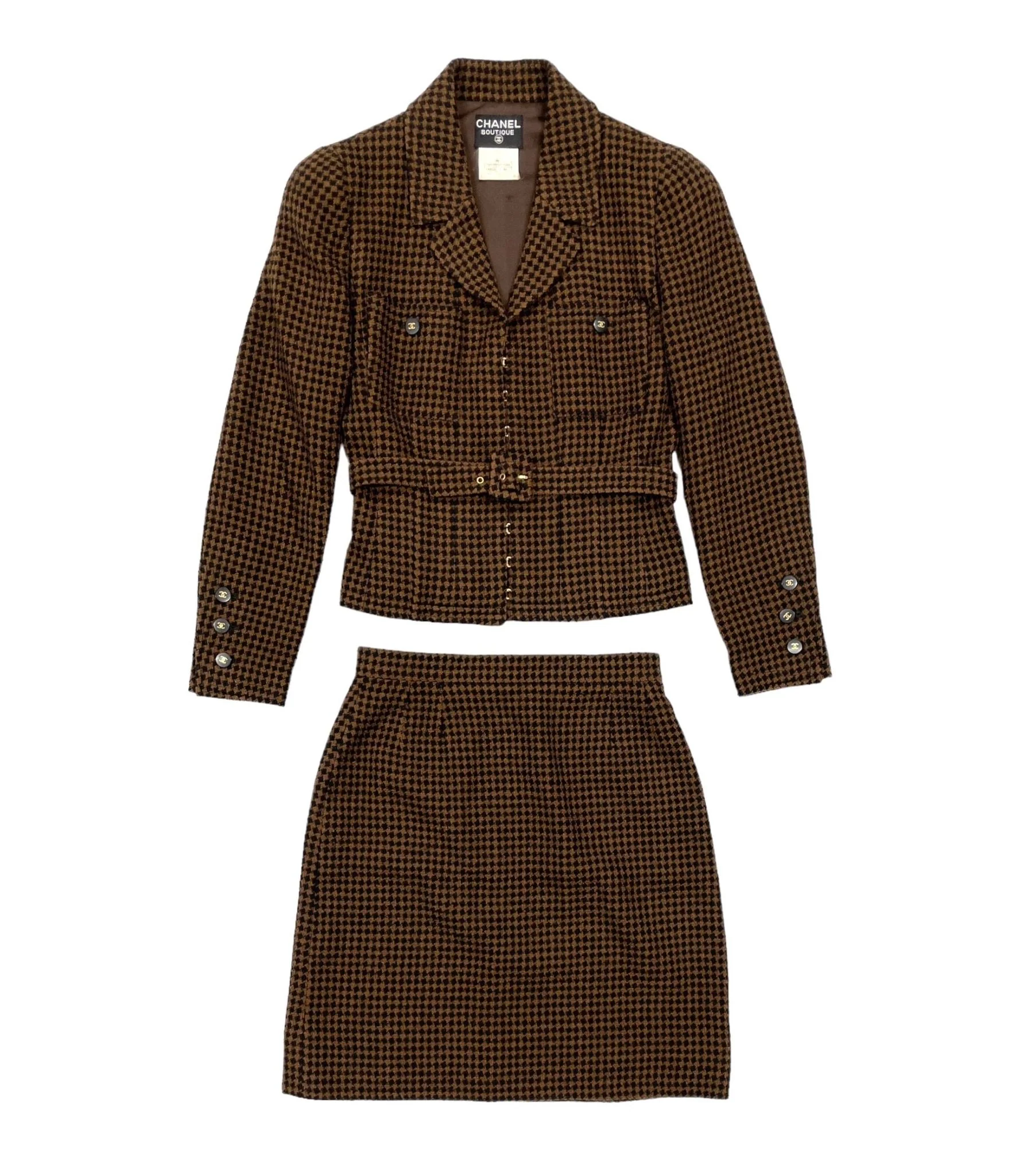 Chanel Houndstooth Skirt Set - Image 2