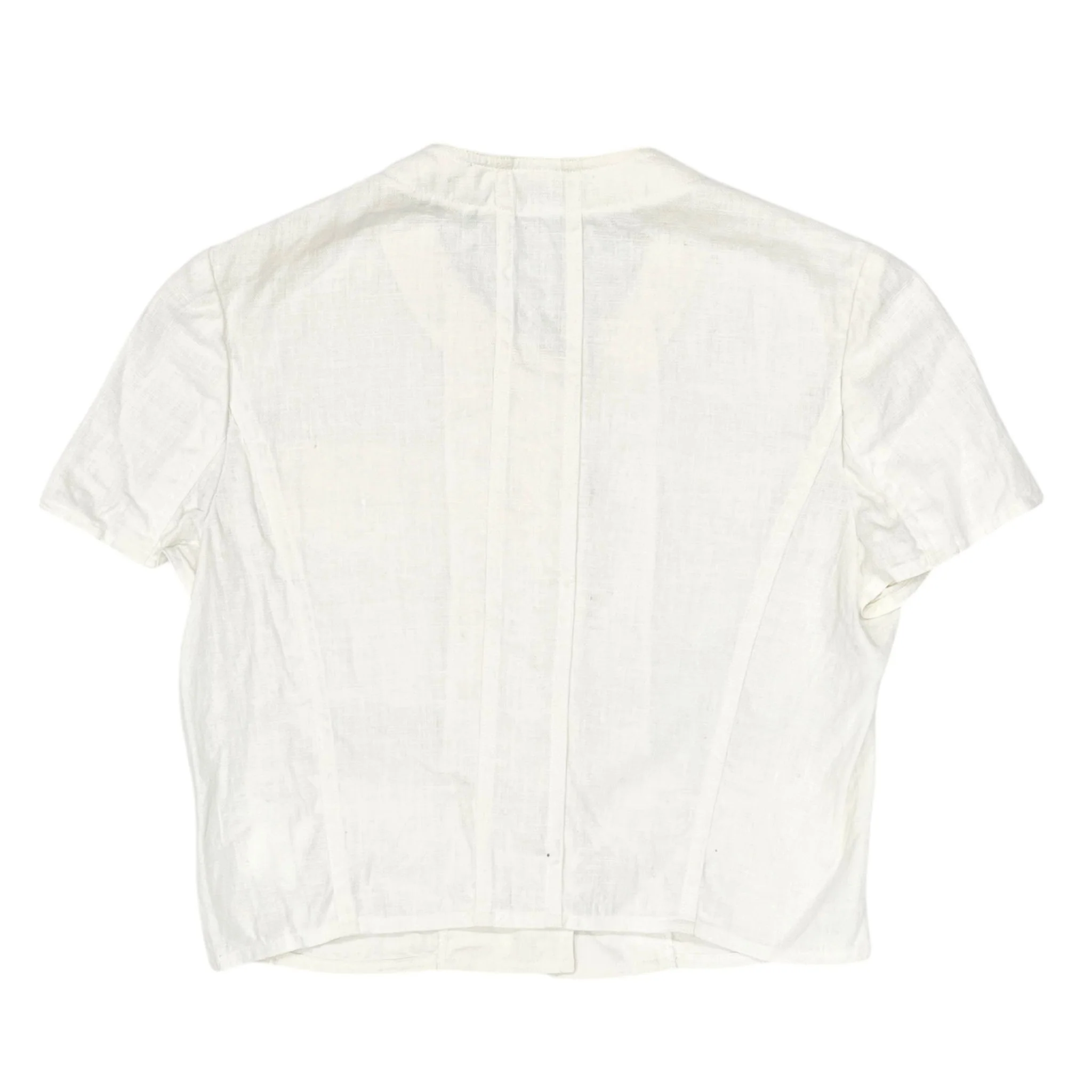 Chanel Ivory Linen Logo Button Top - Image 2