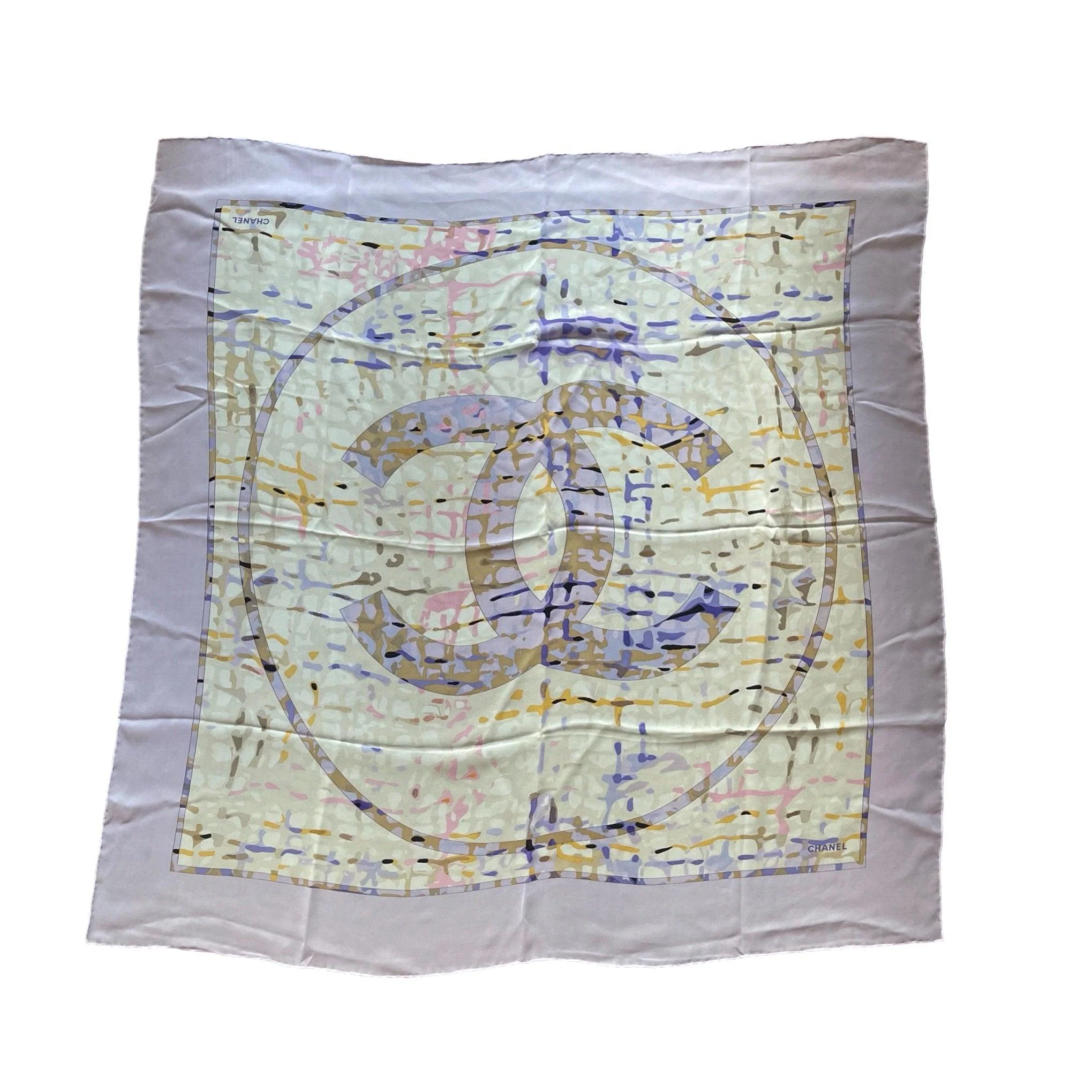 Chanel Lavender Jumbo Logo Scarf