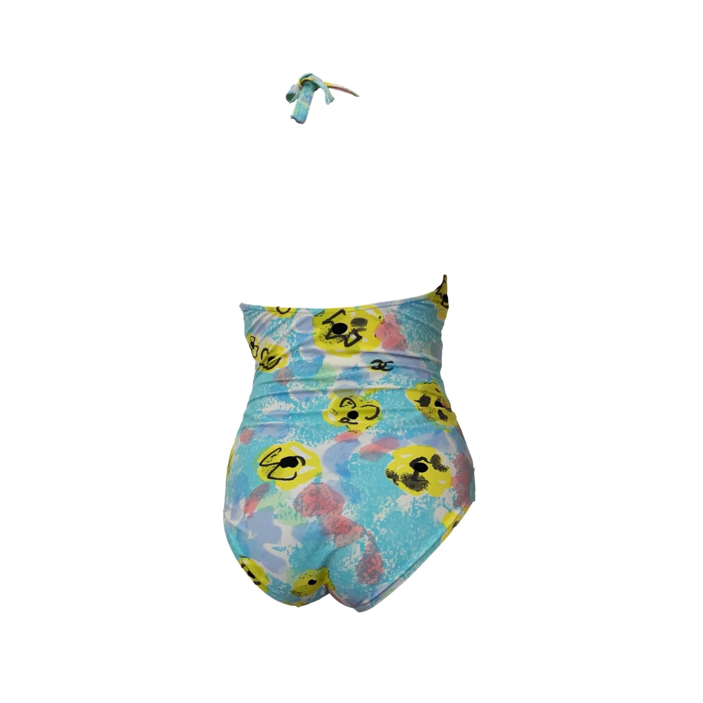 Chanel Light Blue Logo One Piece - Image 2