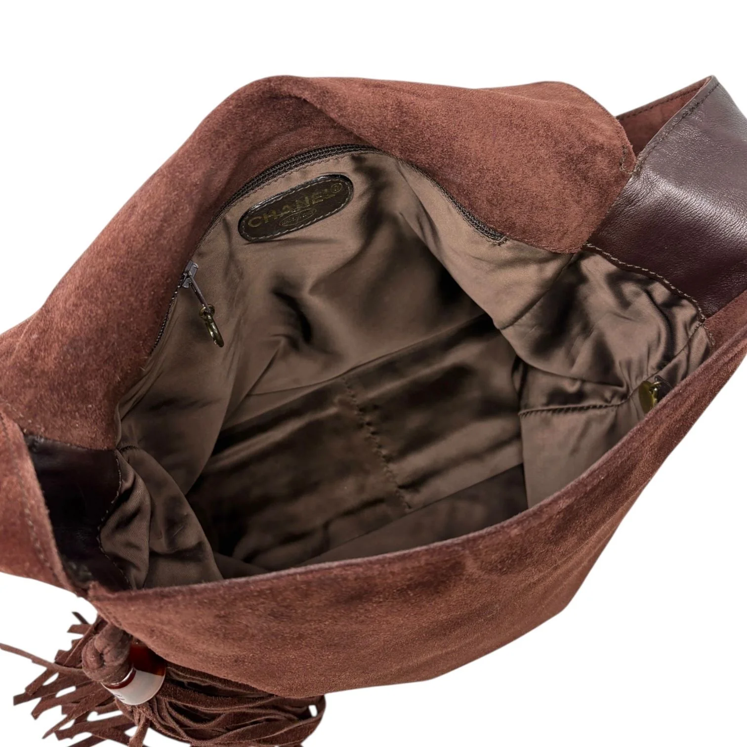 Chanel Brown Suede Crossbody Bag - Image 4