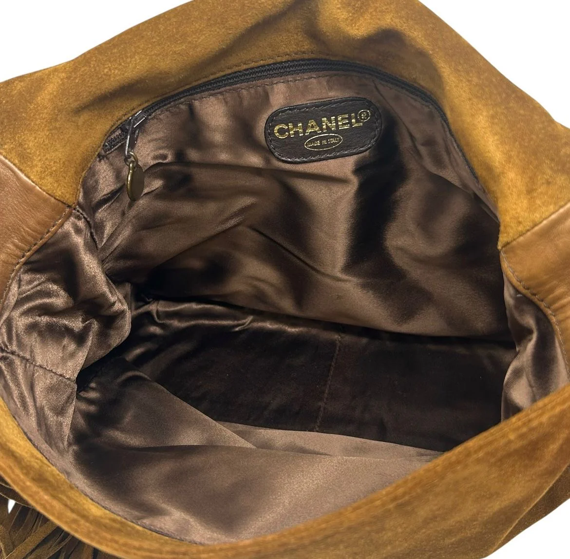 Chanel Light Brown Suede Crossbody Bag - Image 3