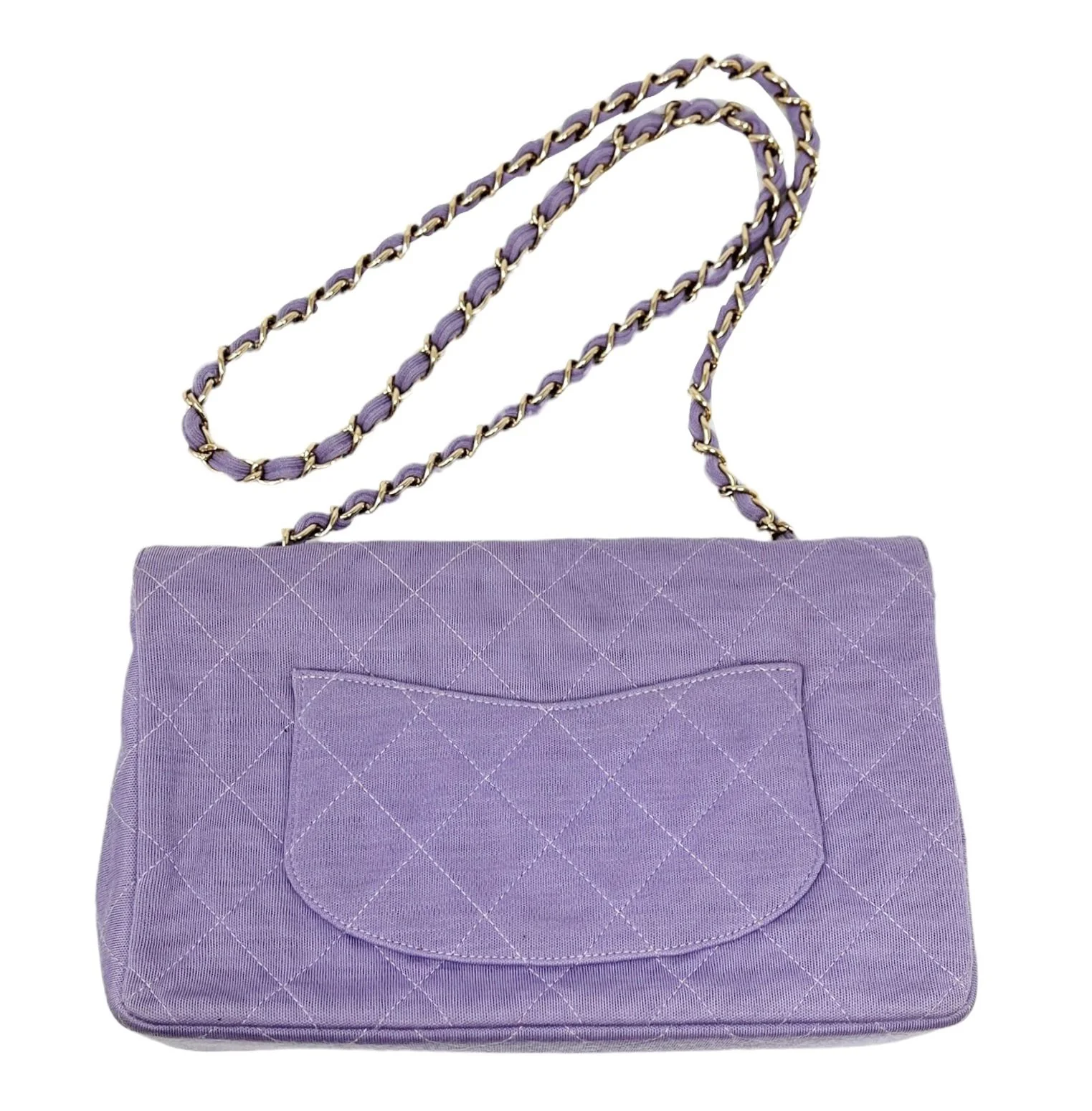 Chanel Lilac Knit Turnlock Flap Bag - Image 2