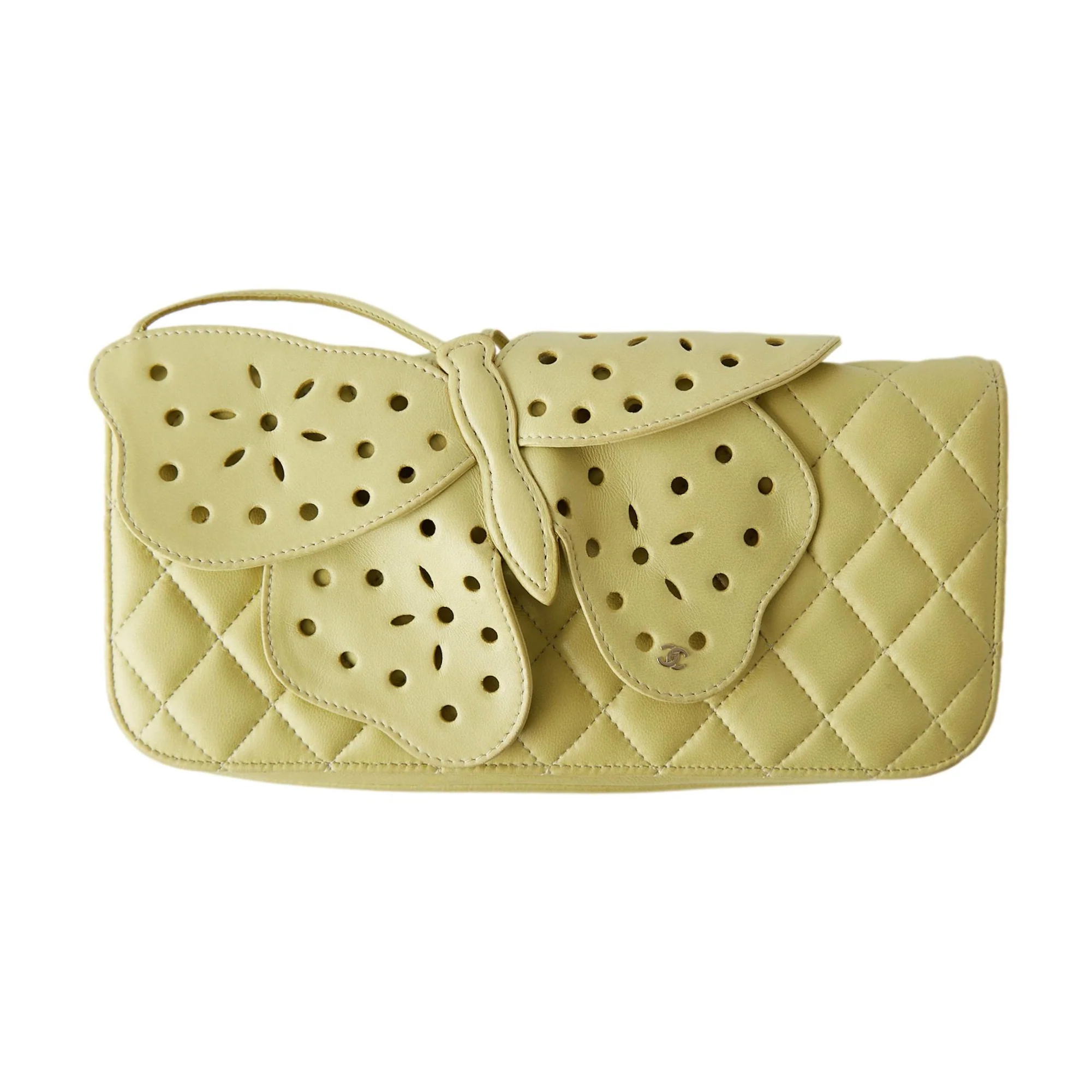 Chanel Lime Green Small Butterfly Chain Bag - Image 2