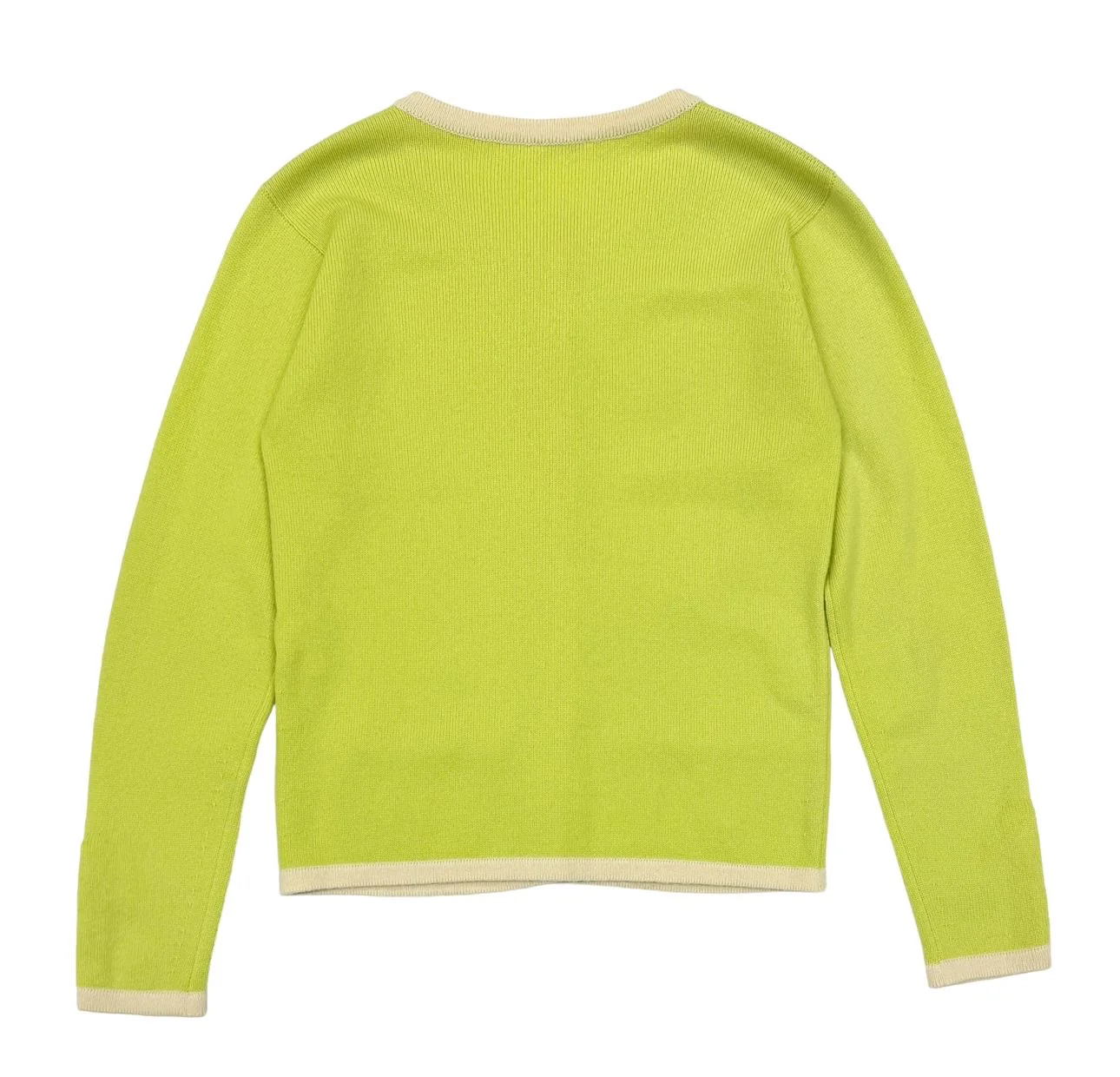 Chanel Lime Green Multicolor Logo Button Cardigan Top - Image 2