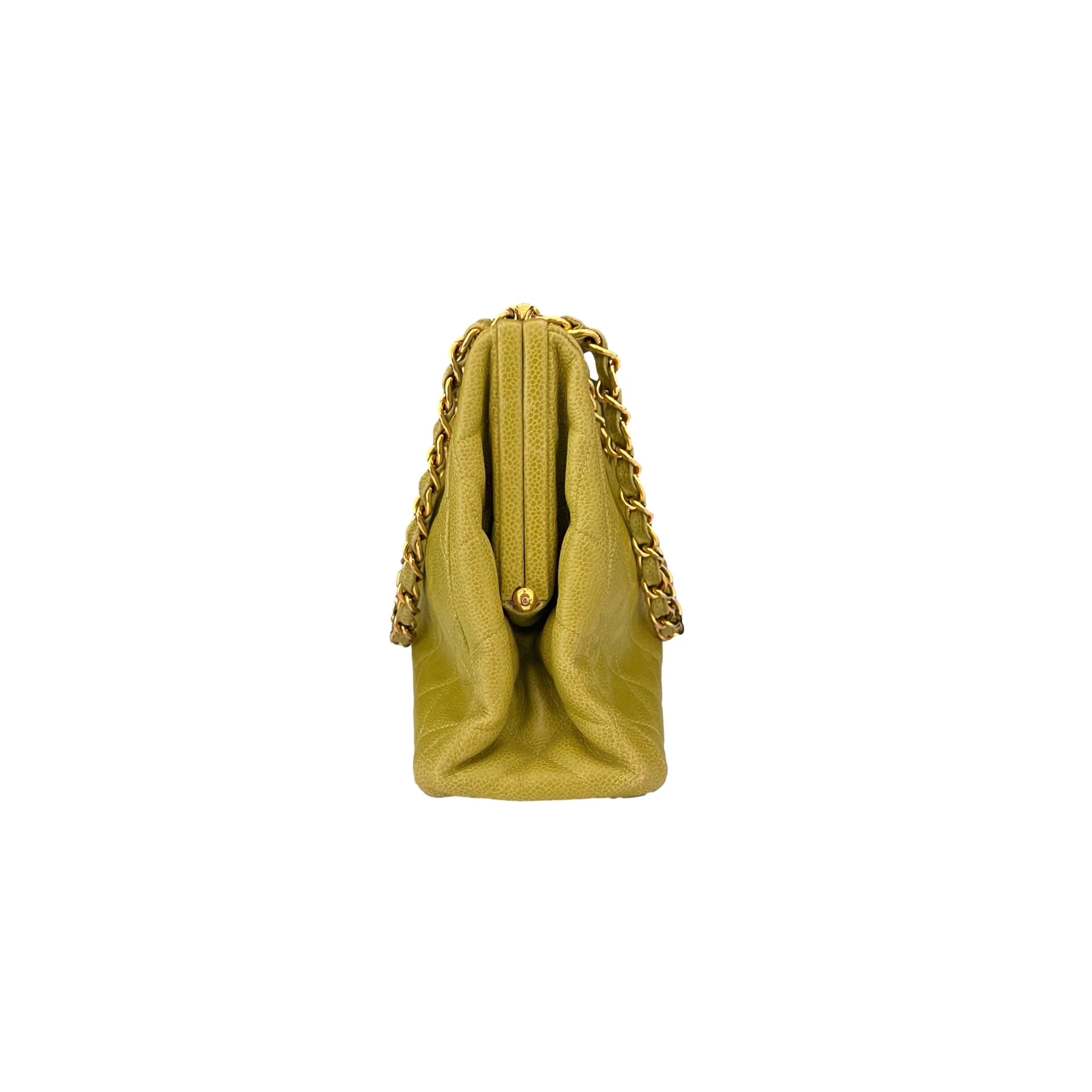 Chanel Lime Green Quilted Shoulder Bag - Image 2