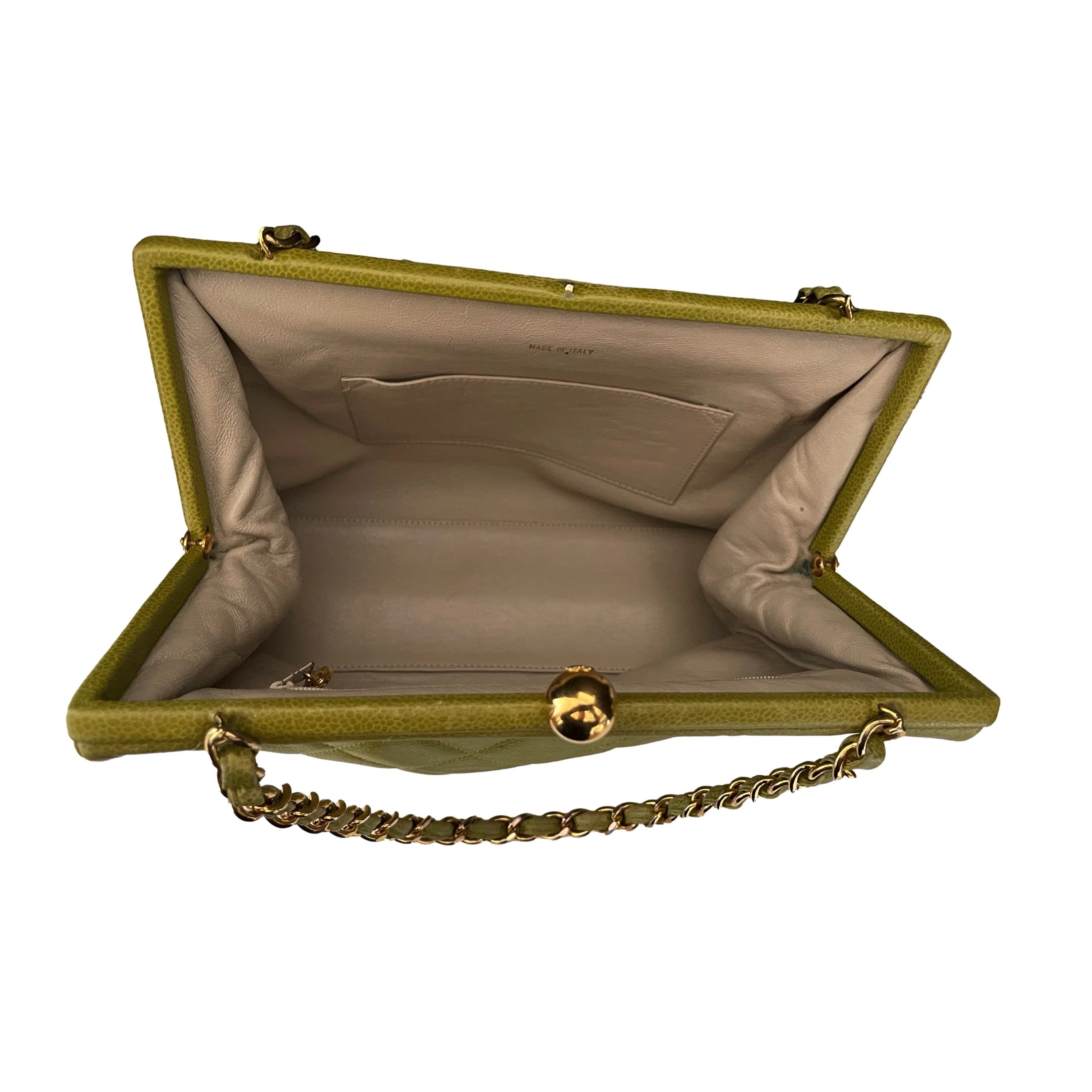 Chanel Lime Green Quilted Shoulder Bag - Image 4