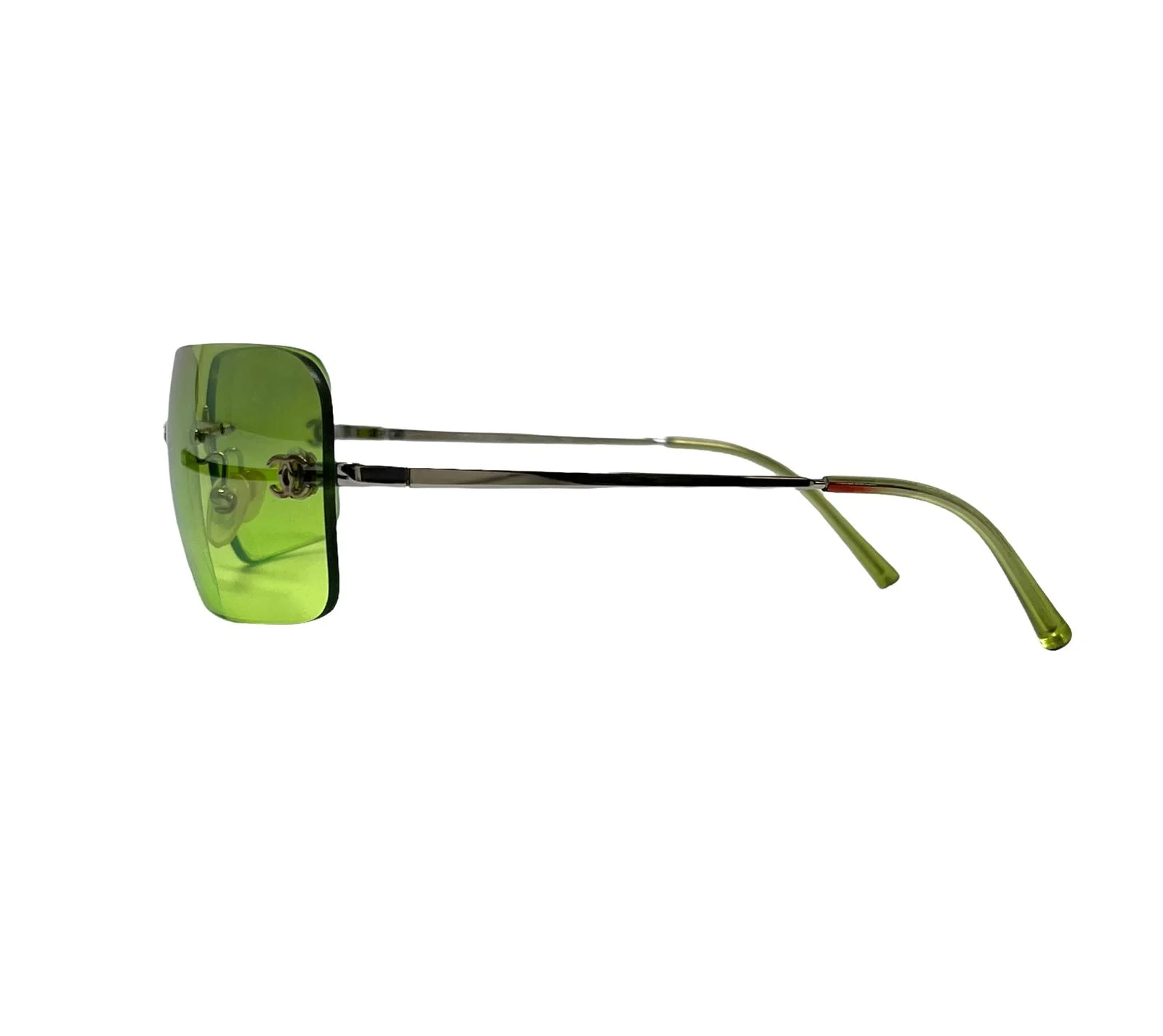Chanel Lime Green Rimless Sumglasses - Image 2