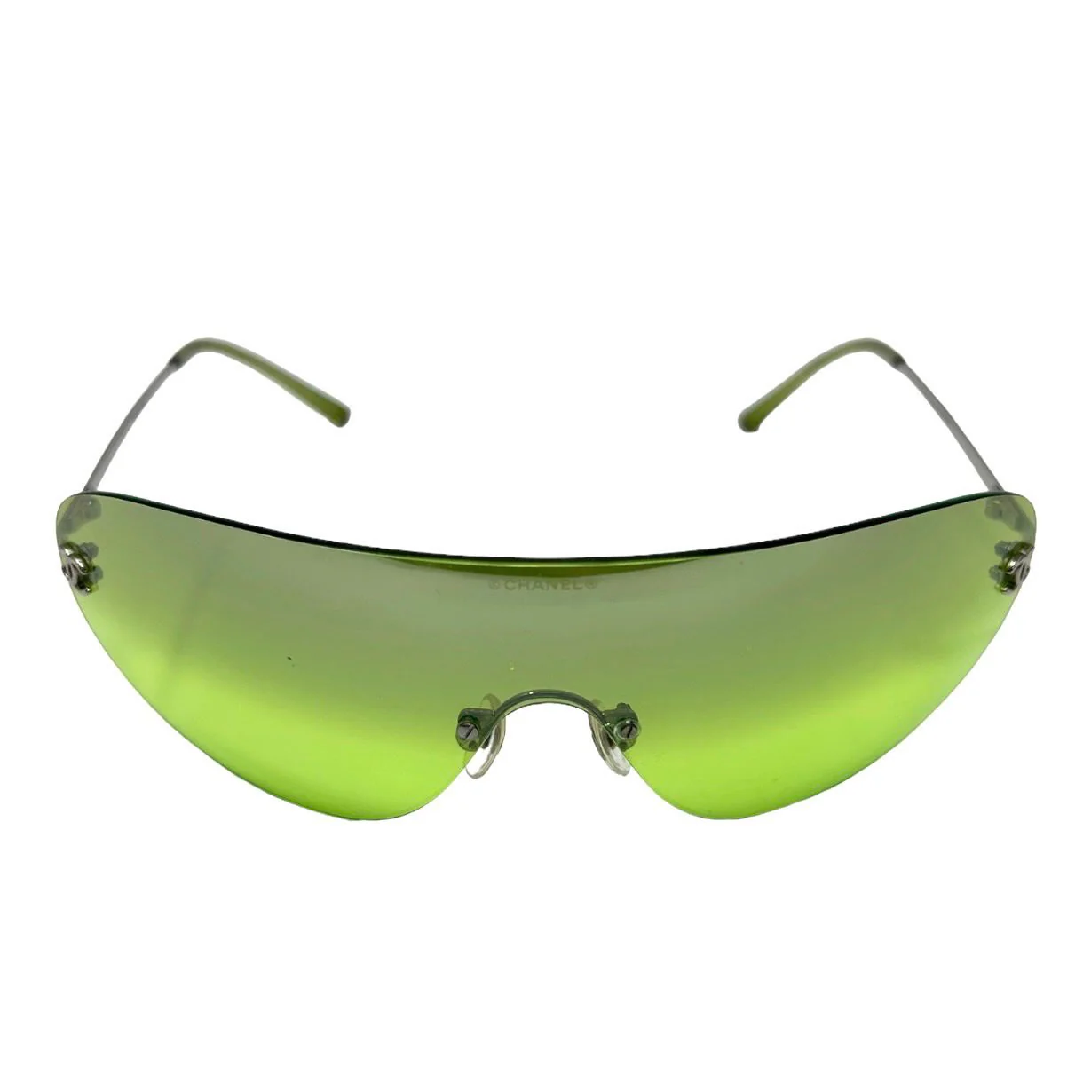 Chanel Lime Green Rimless Sunglasses - Image 2