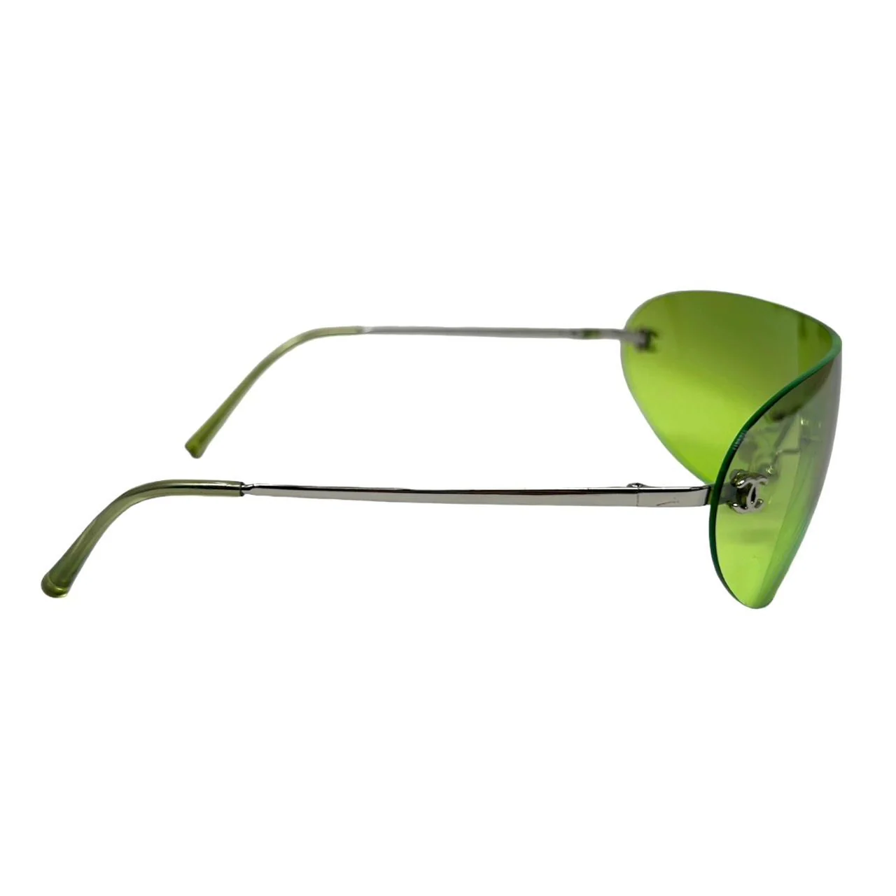 Chanel Lime Green Rimless Sunglasses - Image 3
