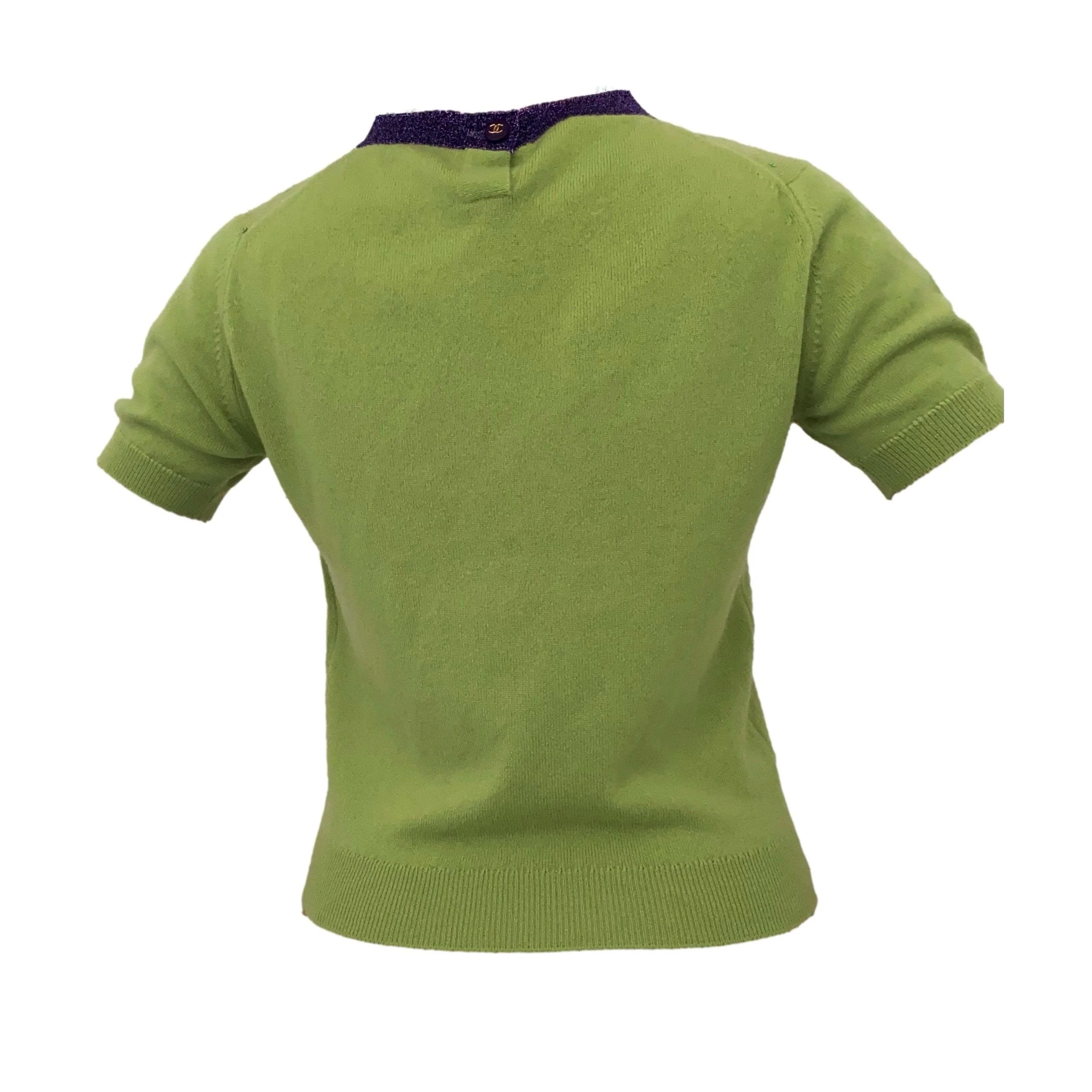 Chanel Lime Green Sequin Cardigan Set - Image 4