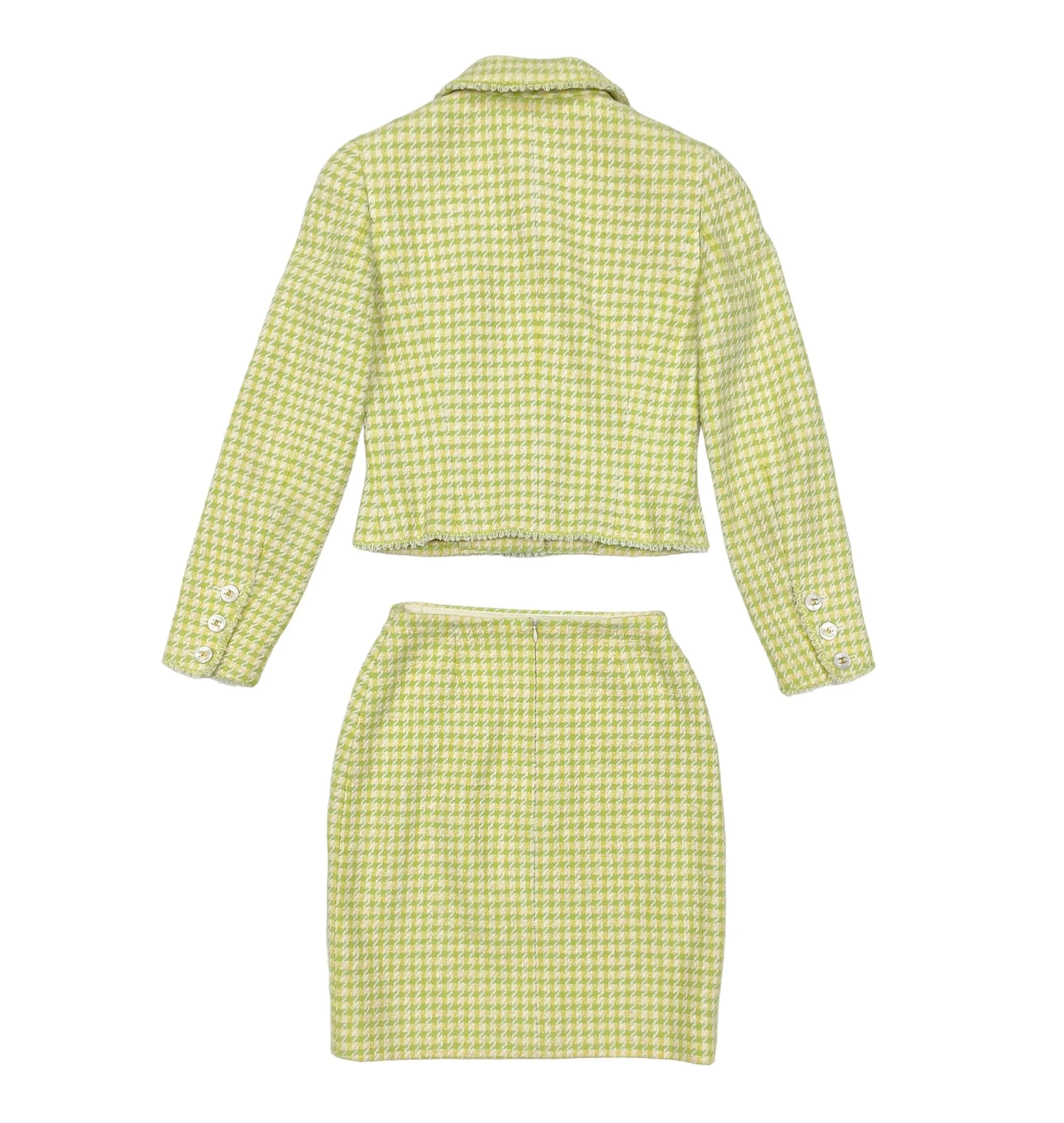 Chanel Lime Green Cropped Skirt Set - Image 2