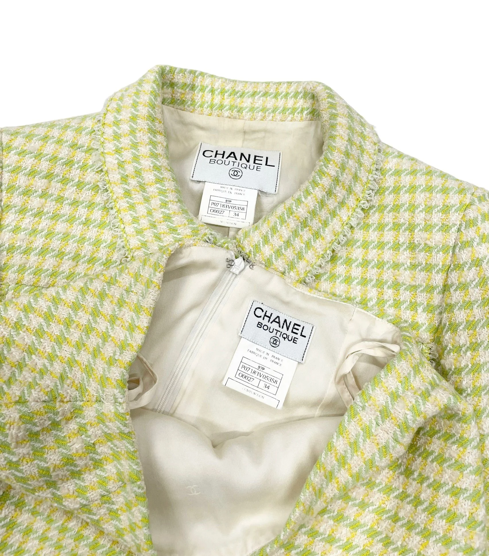 Chanel Lime Green Cropped Skirt Set - Image 3