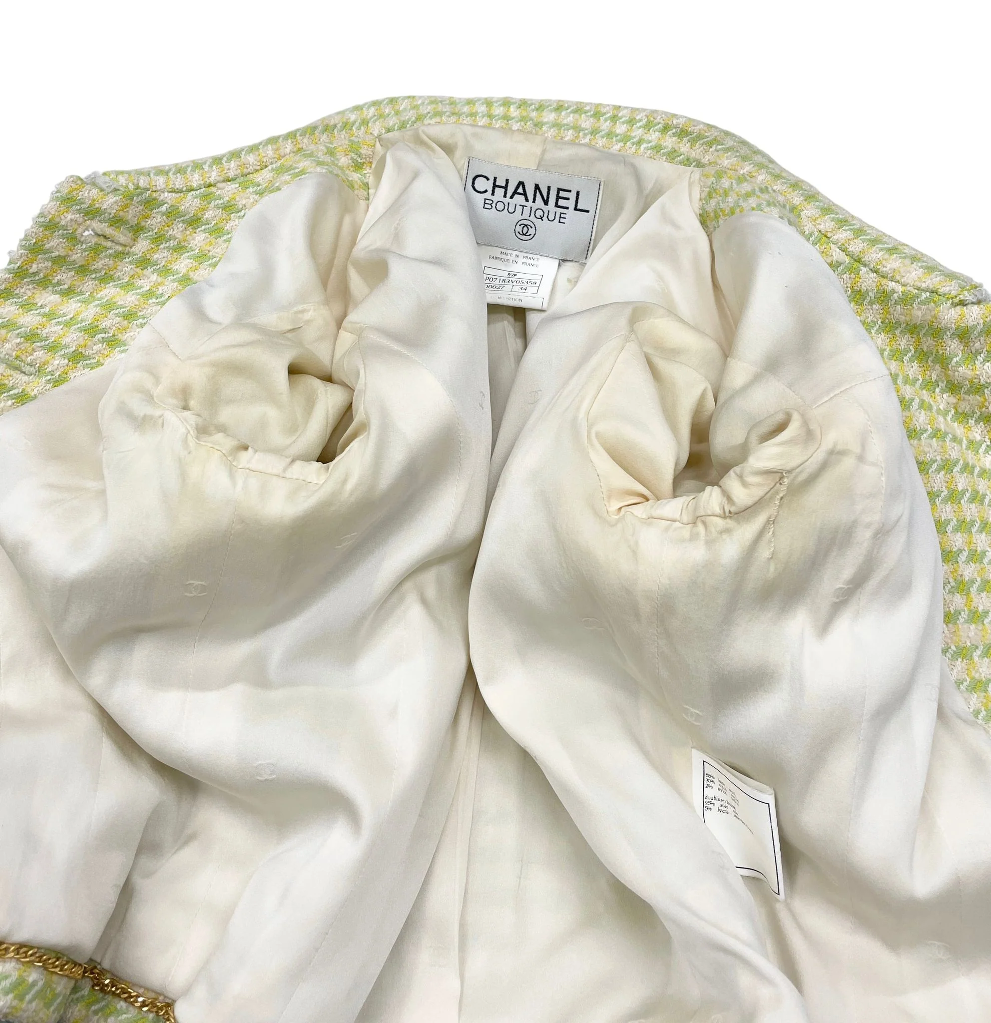 Chanel Lime Green Cropped Skirt Set - Image 4