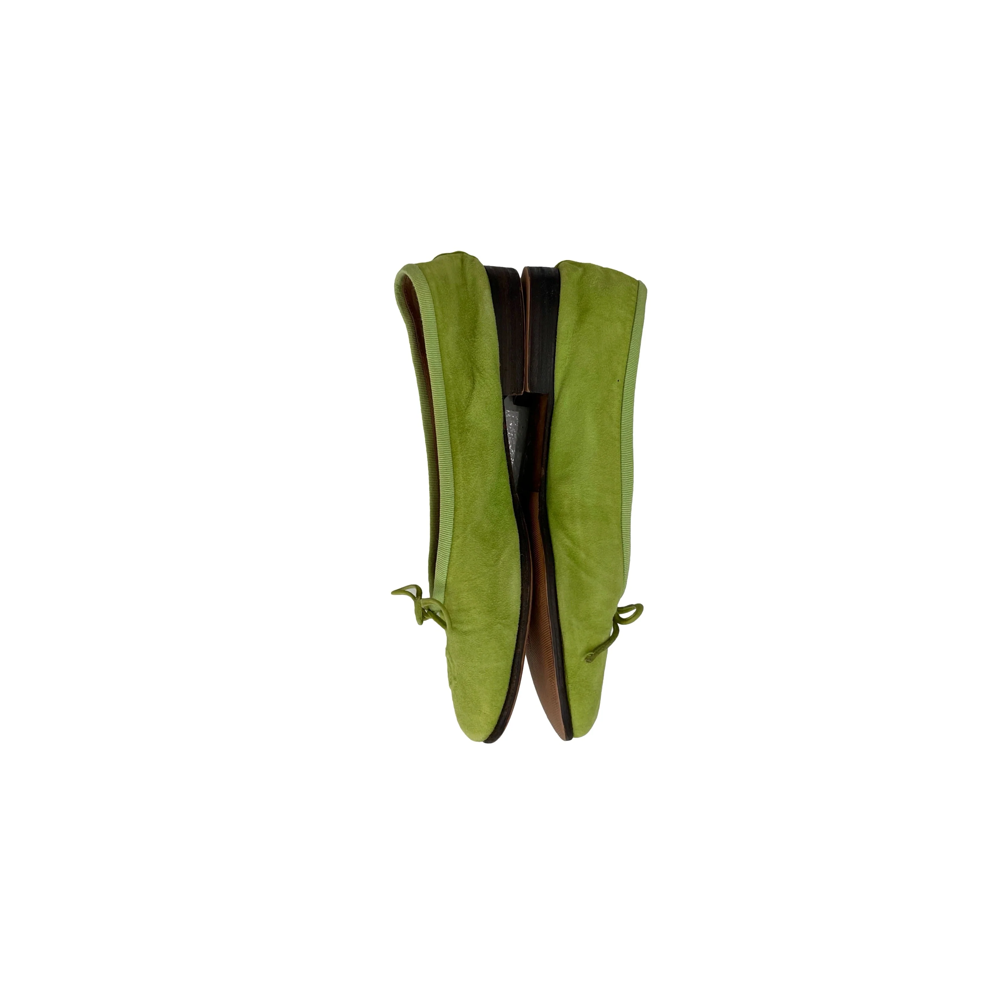 Chanel Lime Green Suede Flats - Image 2