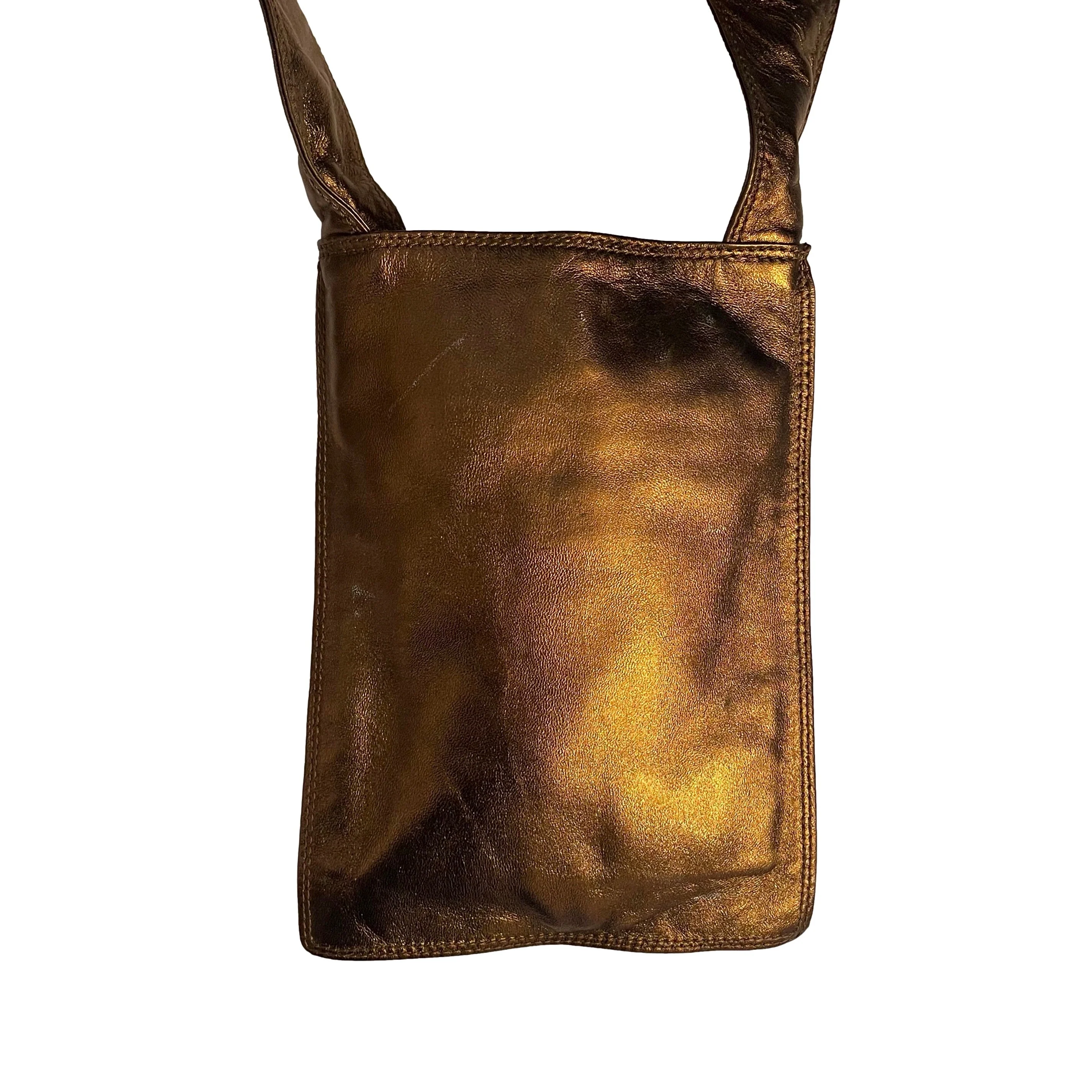 Chanel Metallic Bronze Crossbody Bag - Image 2