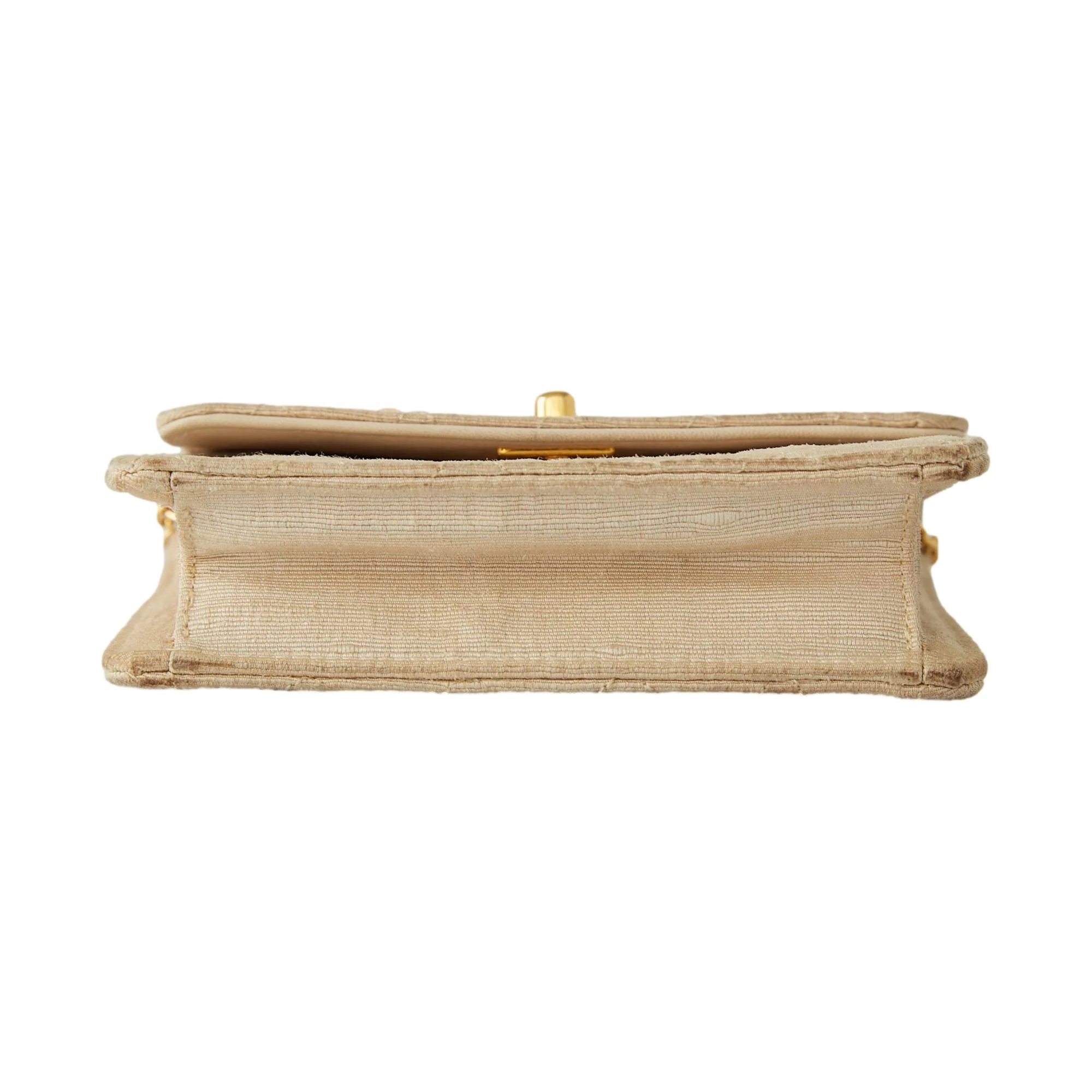 Chanel Mini Beige Canvas Flap Bag - Image 3