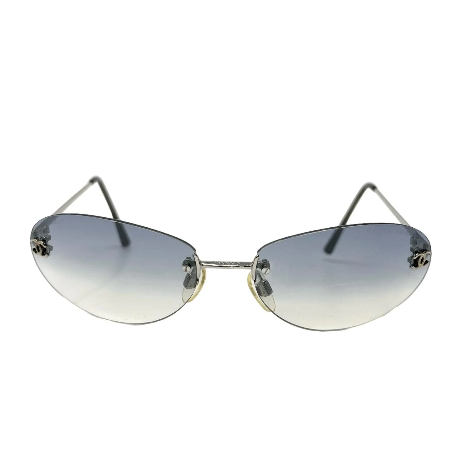 Chanel Mini Blue Oval  Logo Sunglasses - Image 2