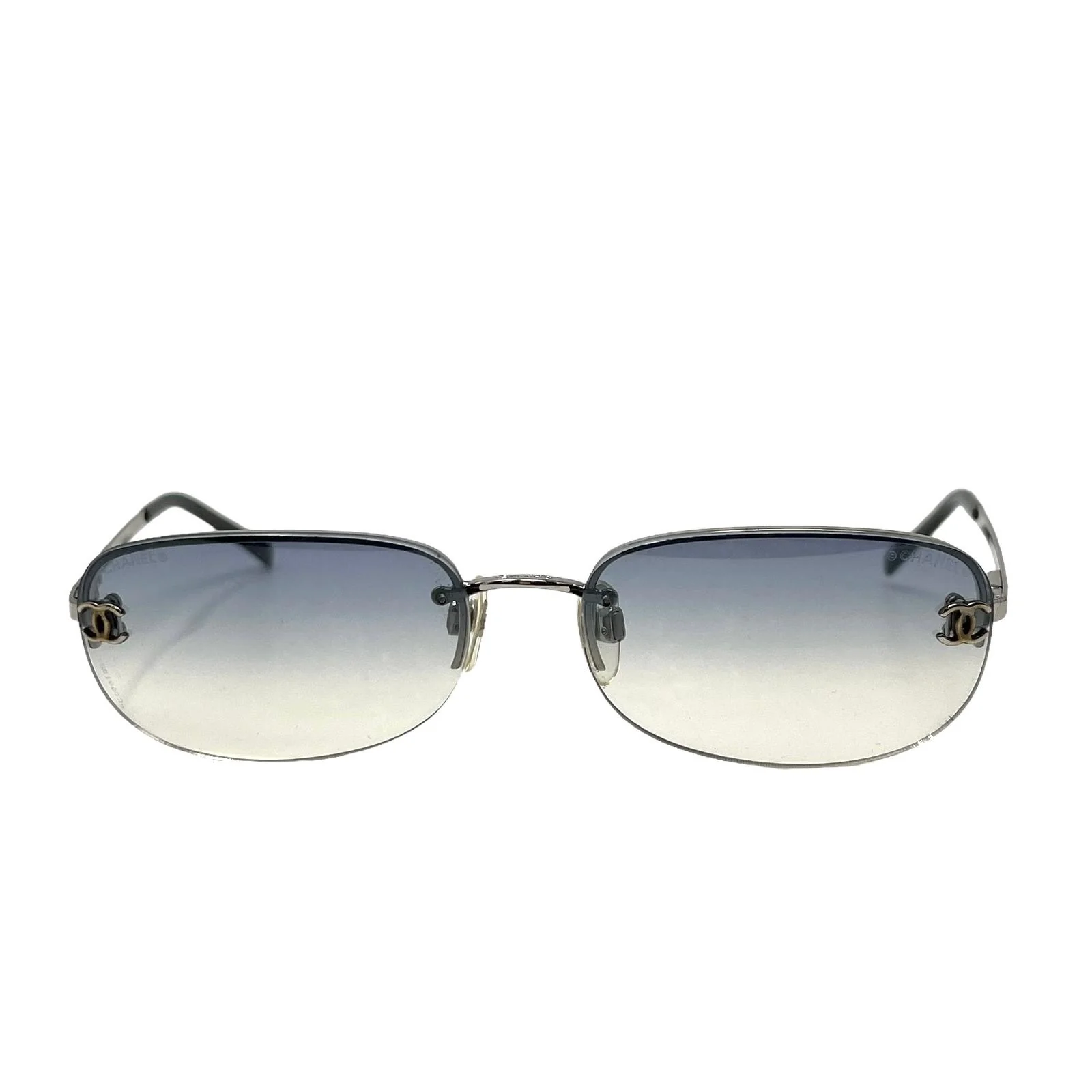 Chanel Mini Dark Blue Ombre Logo Sunglasses - Image 2