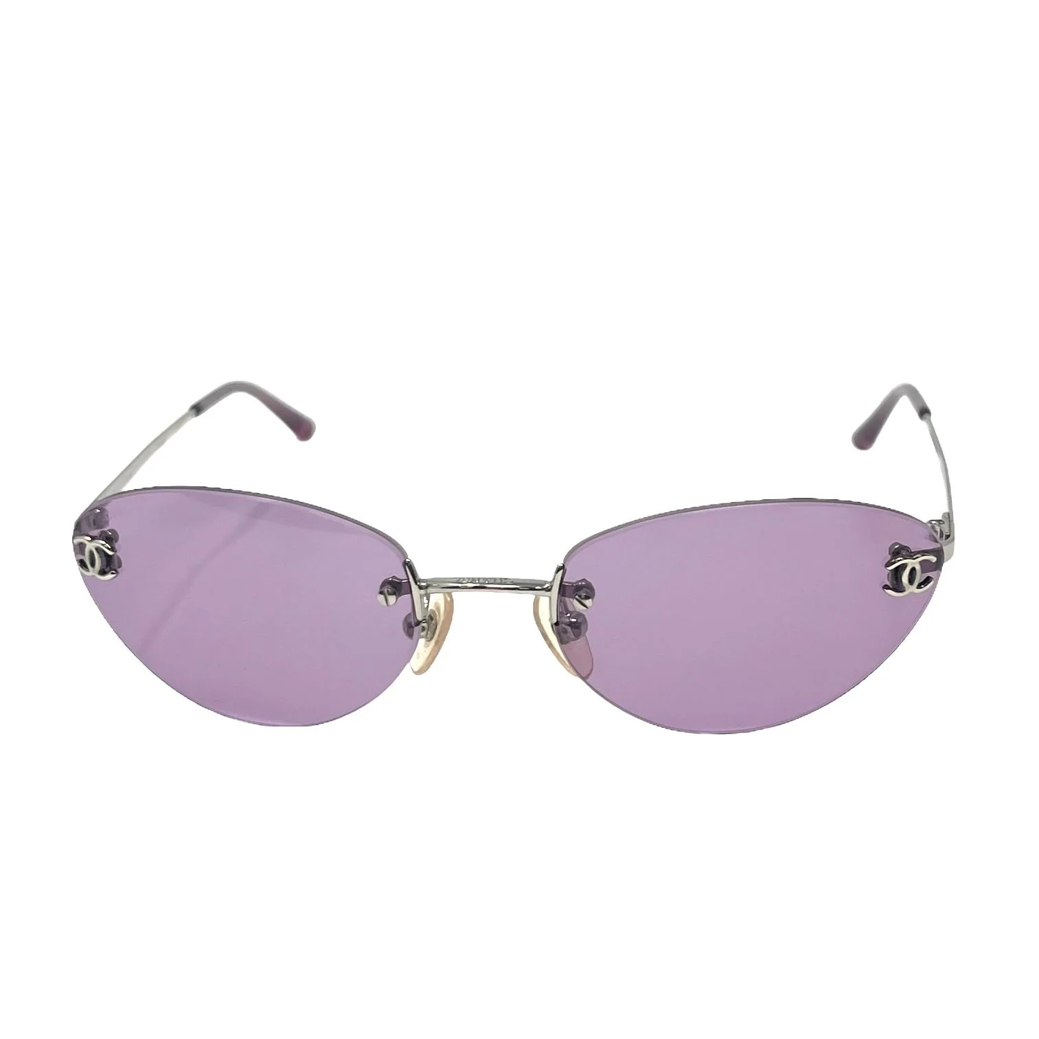 Chanel Mini Purple Logo Sunglasses - Image 2