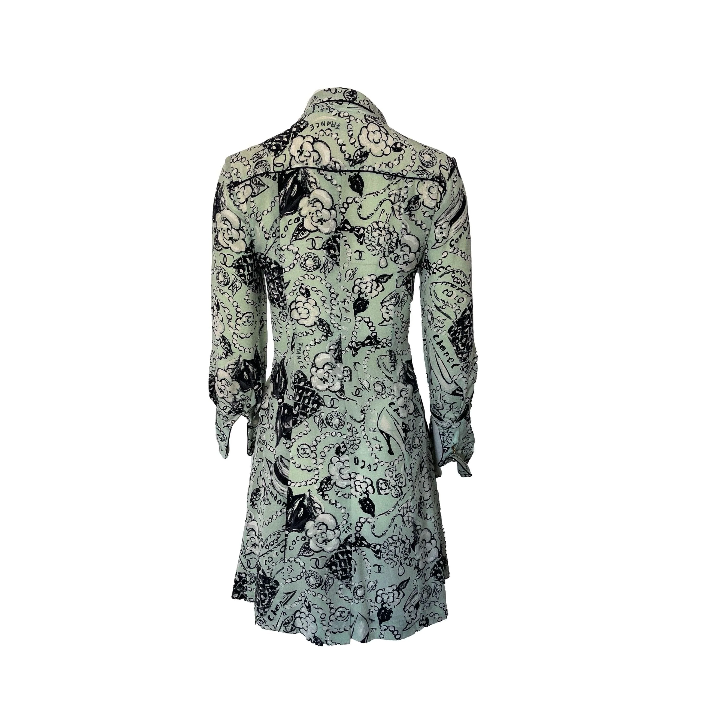 Chanel Mint Print Logo Dress - Image 2