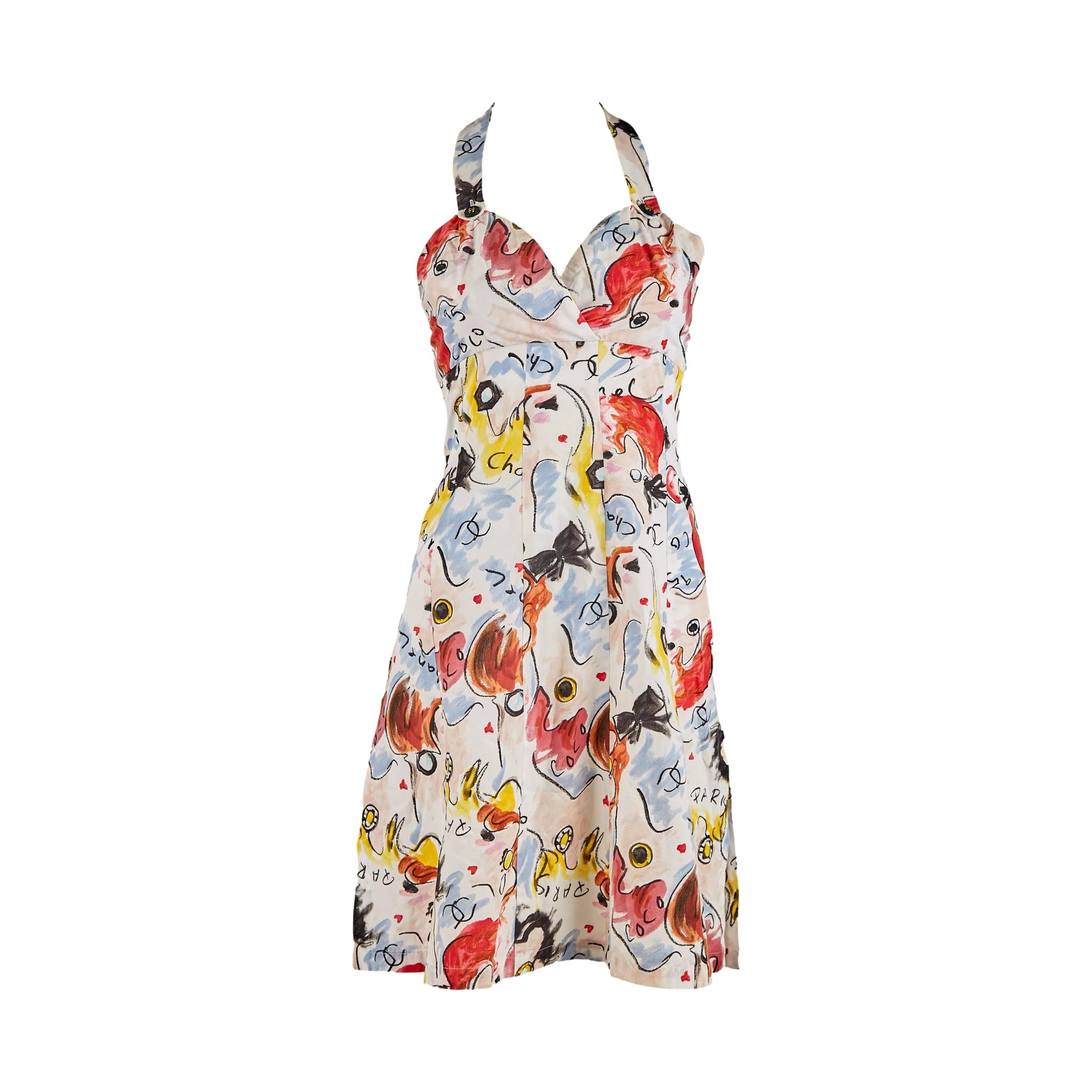 Chanel Multicolor Print Dress