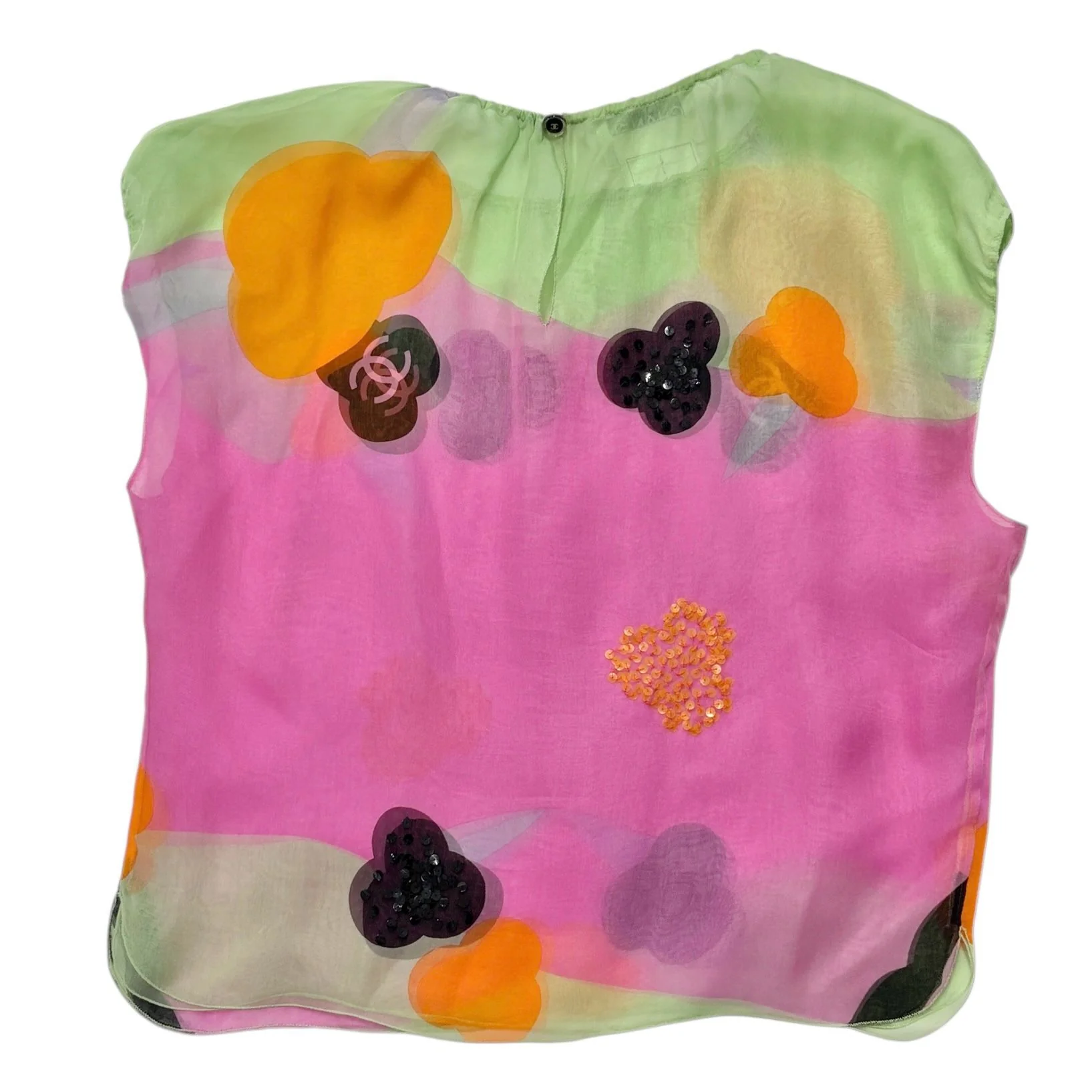 Chanel Multicolor Sequin Floral Tank - Image 2
