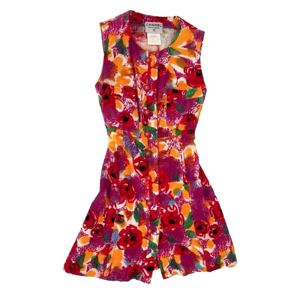 Chanel Multicolor Terry Cloth Dress