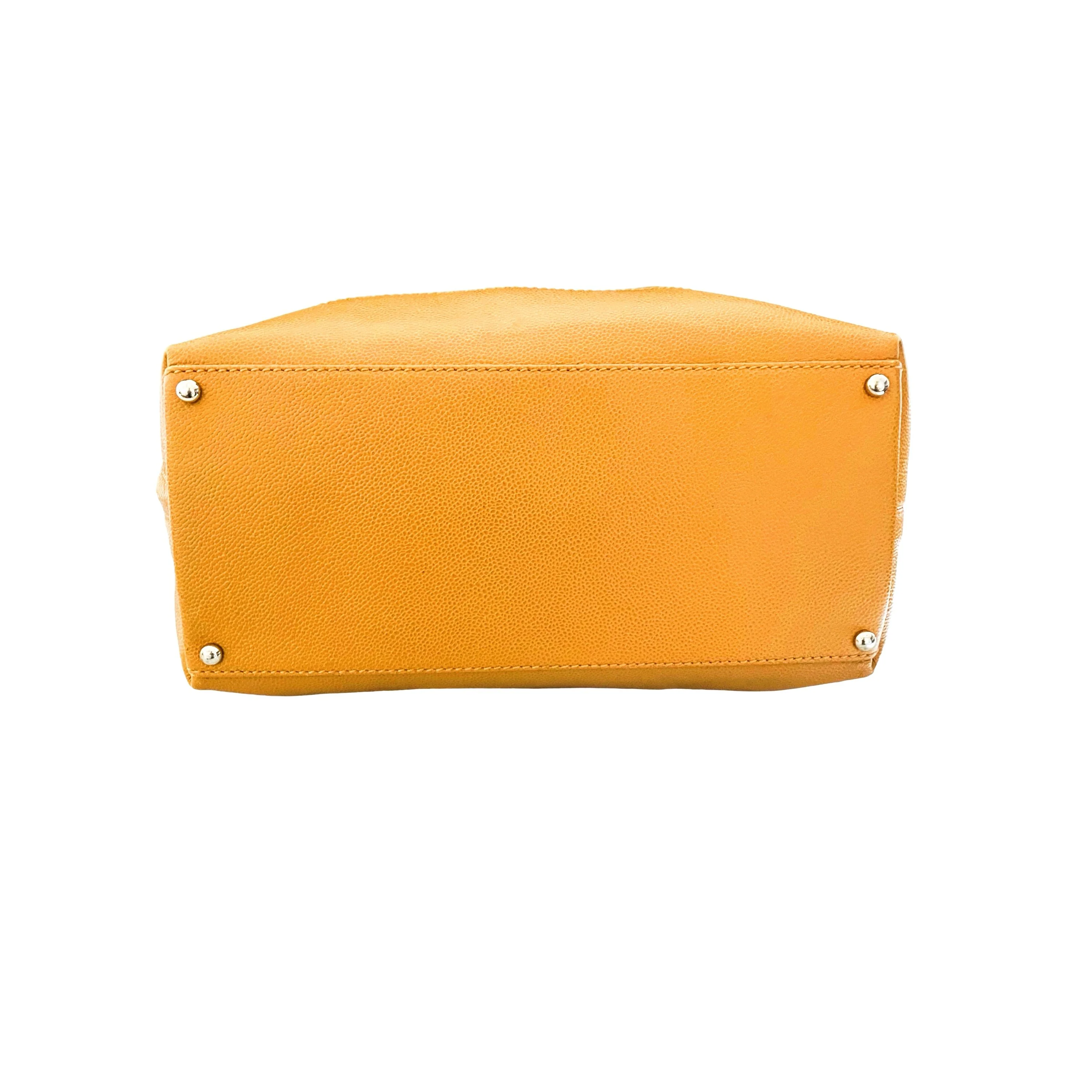 Chanel Mustard Logo Jumbo Cinched Shoulder Bag - Image 3
