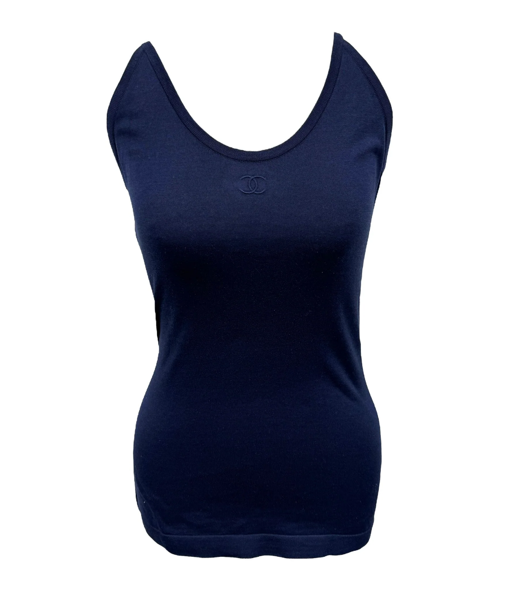 Chanel Navy Blue Logo Tank