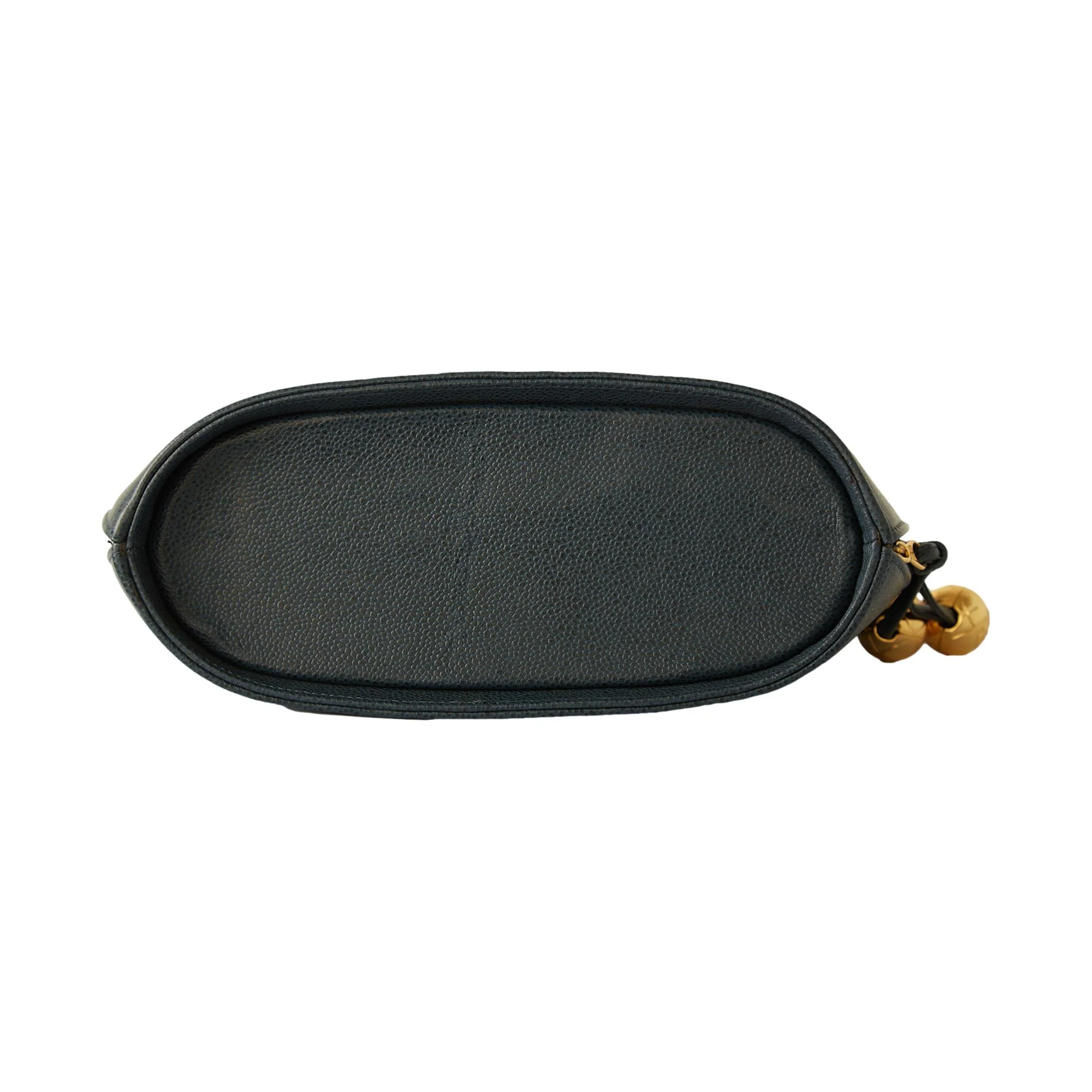 Chanel Navy Caviar Leather Logo Shoulder Bag - Image 3