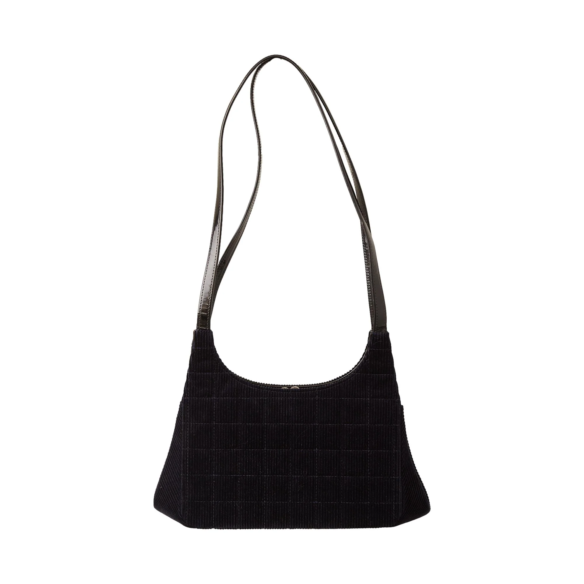 Chanel Navy Corduroy Quilted Logo Shoulder Bag - Image 2