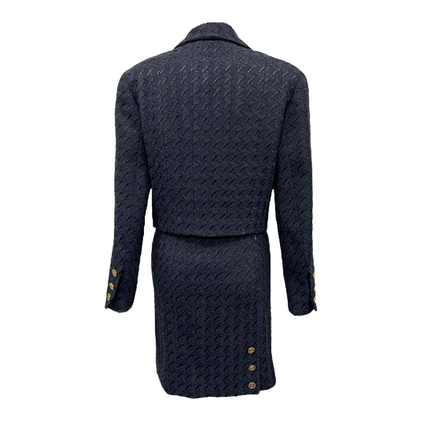 Chanel Navy Cropped Skirt Set - Image 2