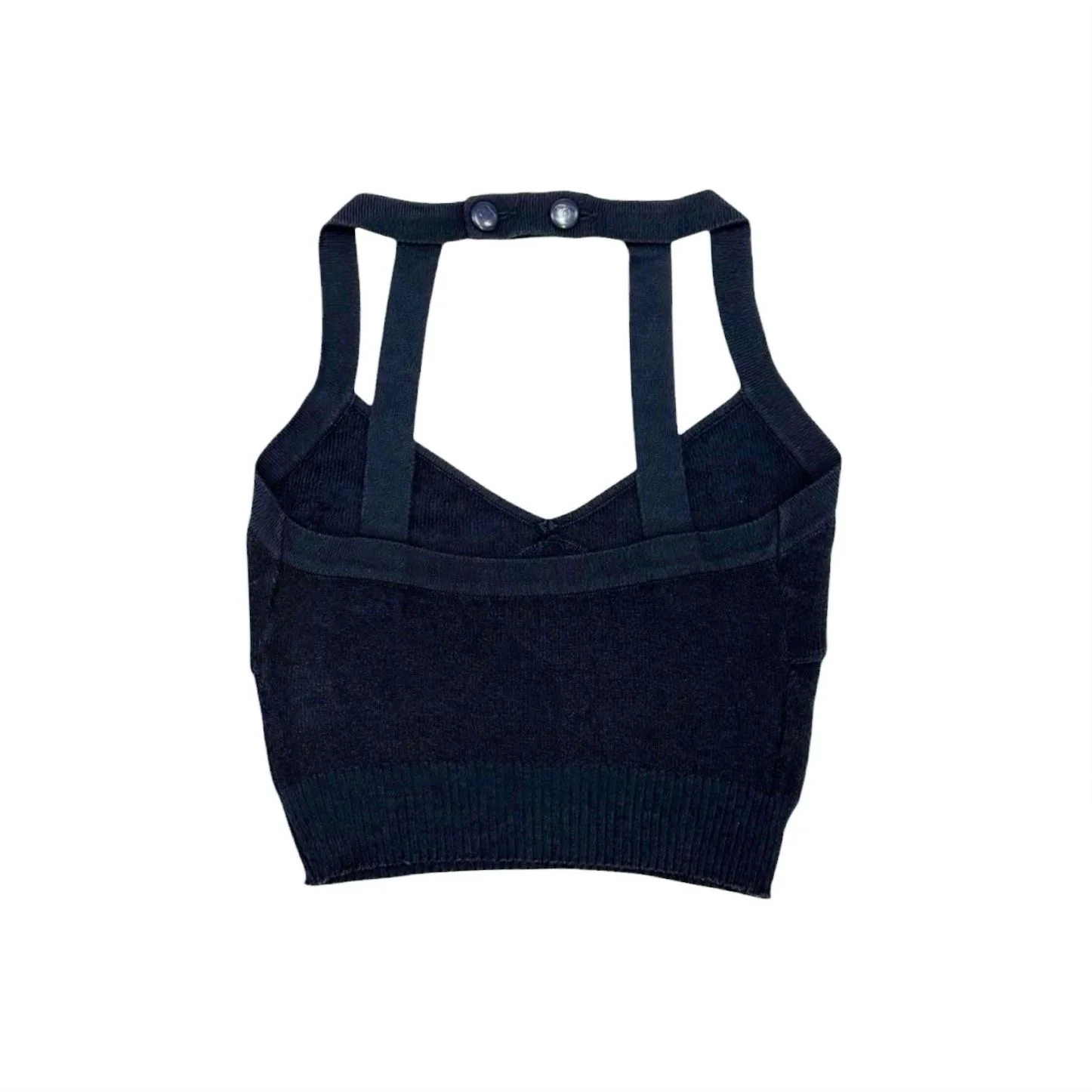 Chanel Navy Logo Crop Top - Image 2