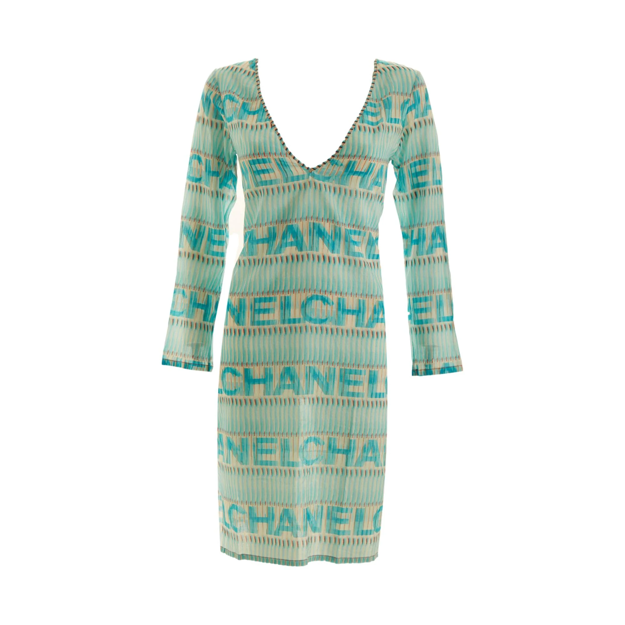 Chanel Baby Blue Logo Dress
