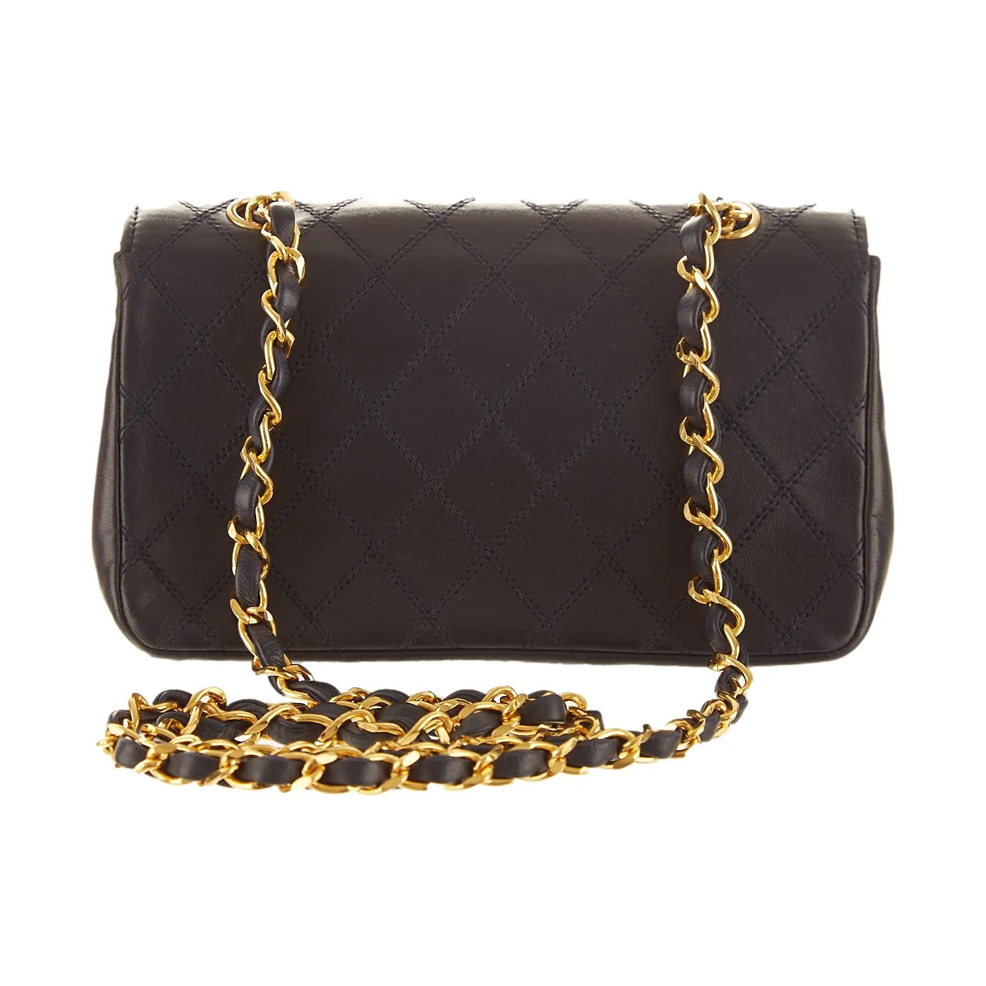 Chanel Navy Quilted Logo Shoulder Bag - Image 2