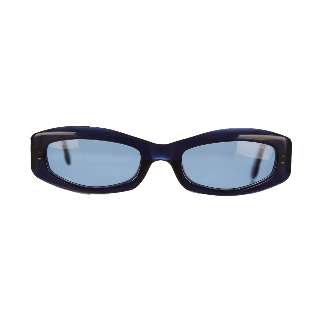 Chanel Navy Quilted Logo Sunglasses - Image 2