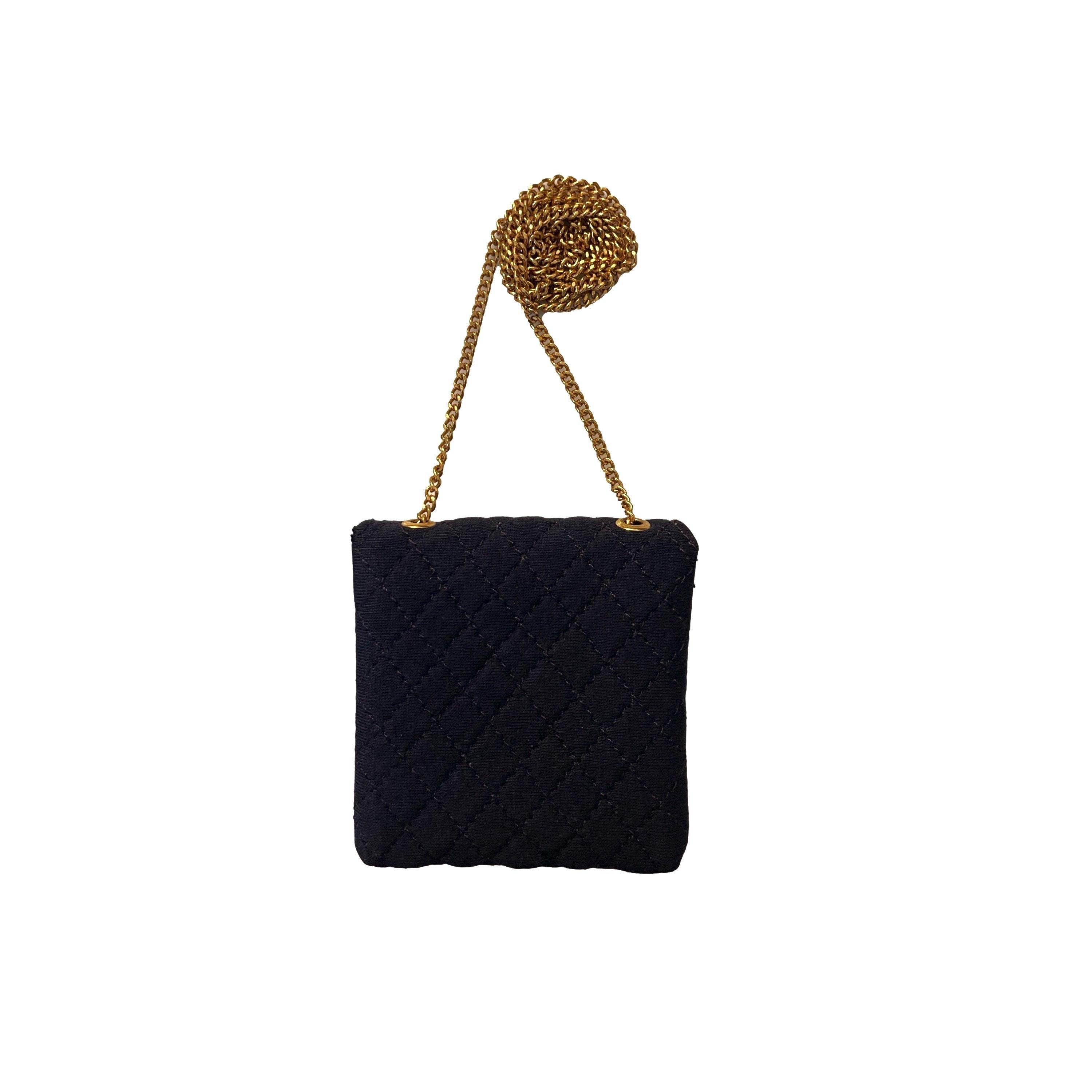 Chanel Navy Quilted Micro Bag - Image 2