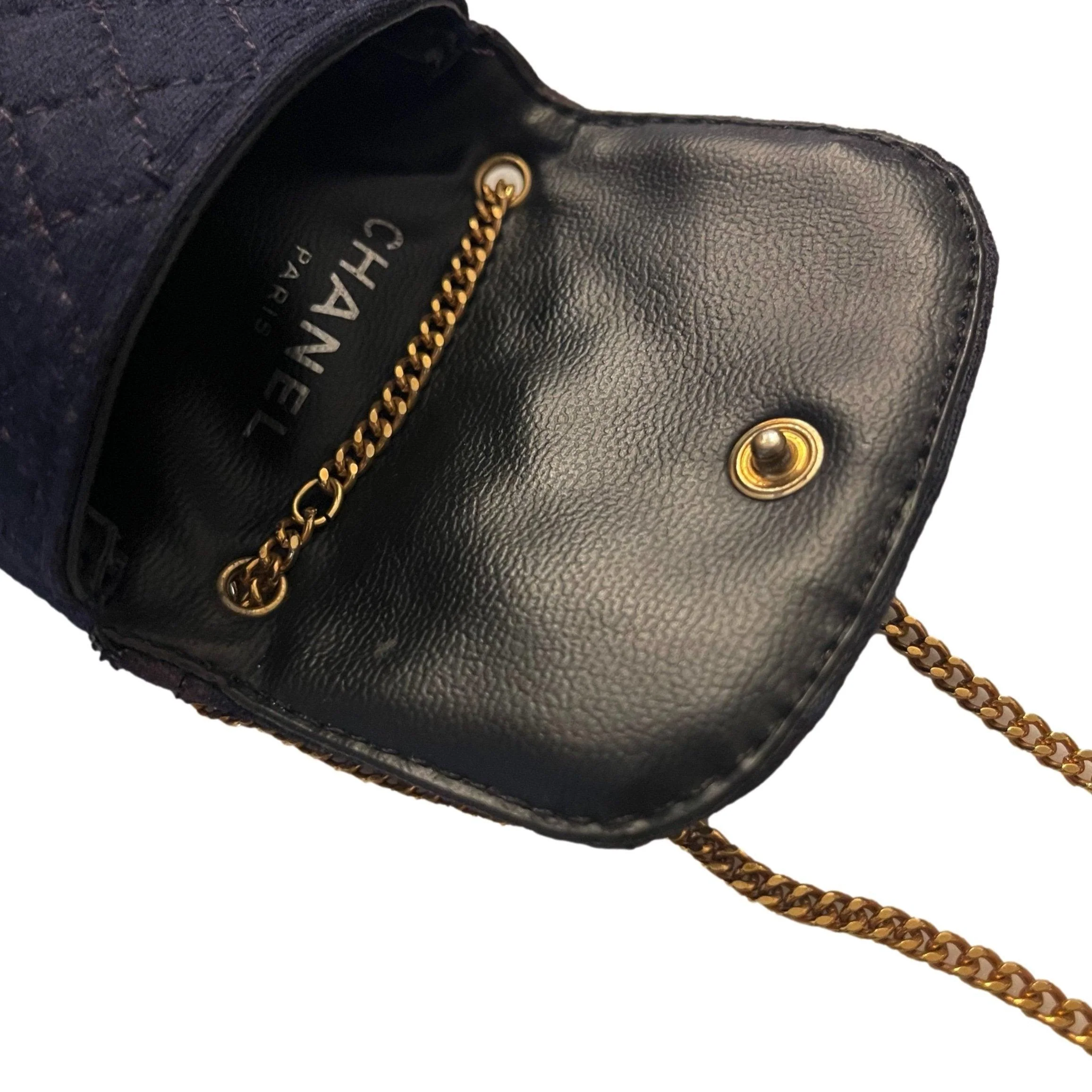 Chanel Navy Quilted Micro Bag - Image 3