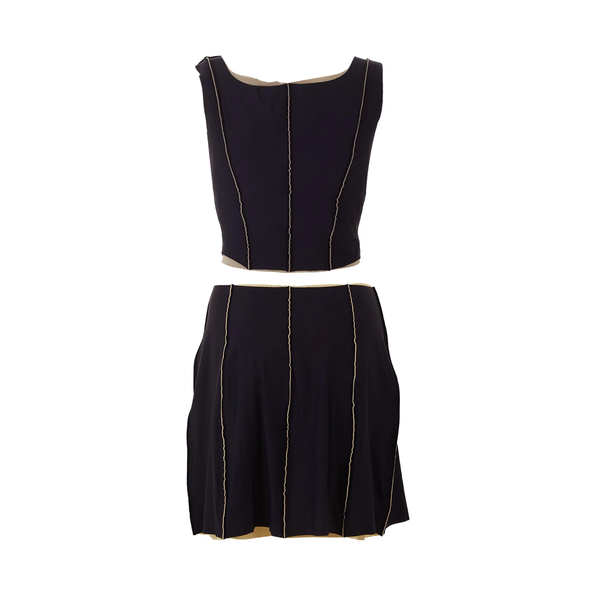 Chanel Navy Raw Hem Cropped Set - Image 2