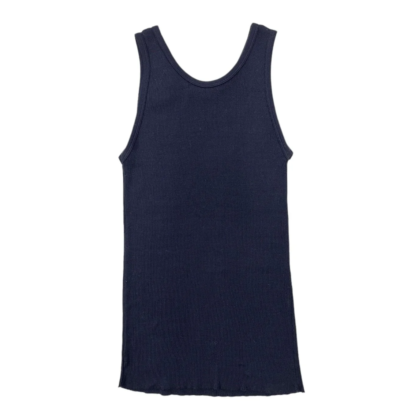 Chanel Navy Ribbed Logo Tank Top - Image 2