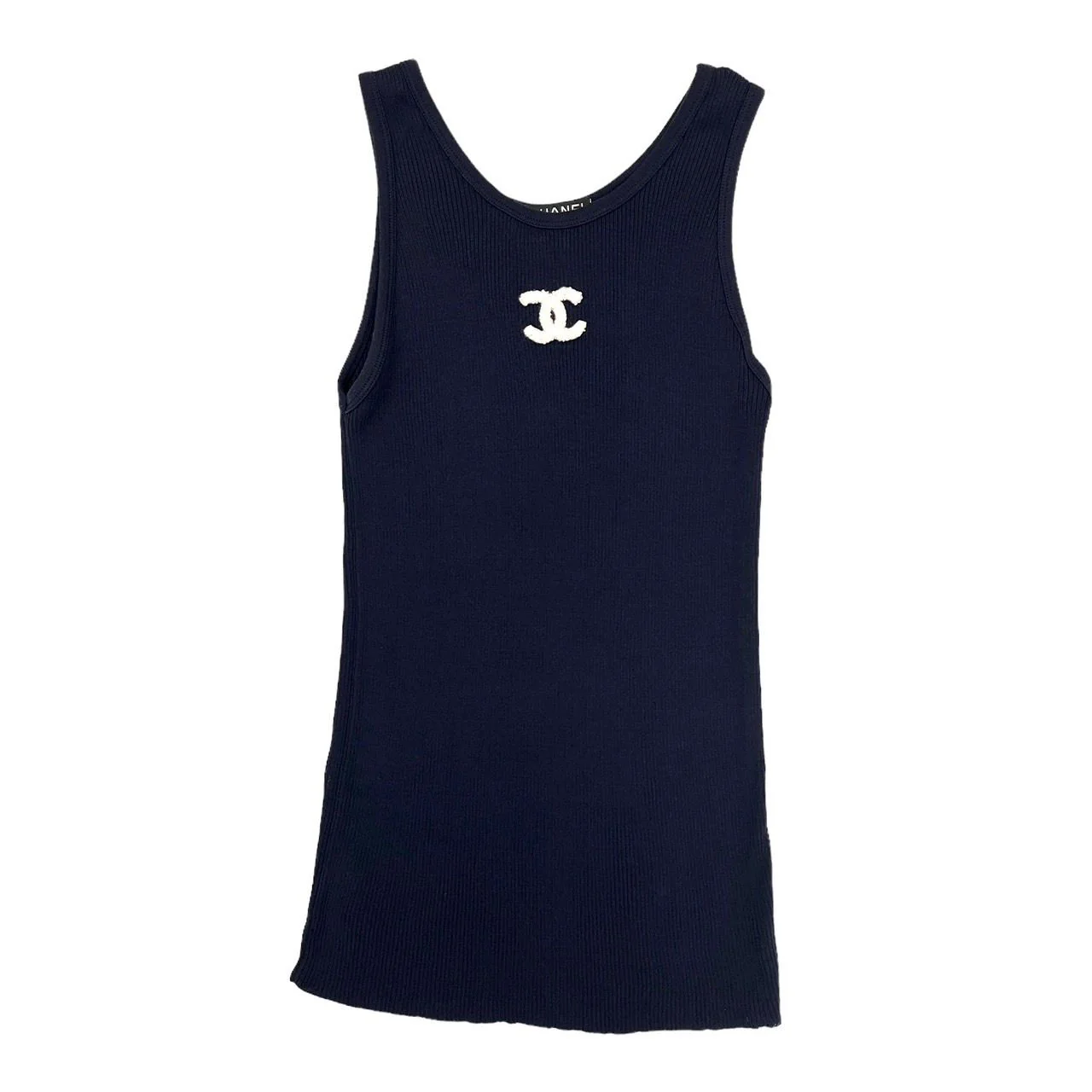 Chanel Navy Ribbed Tank