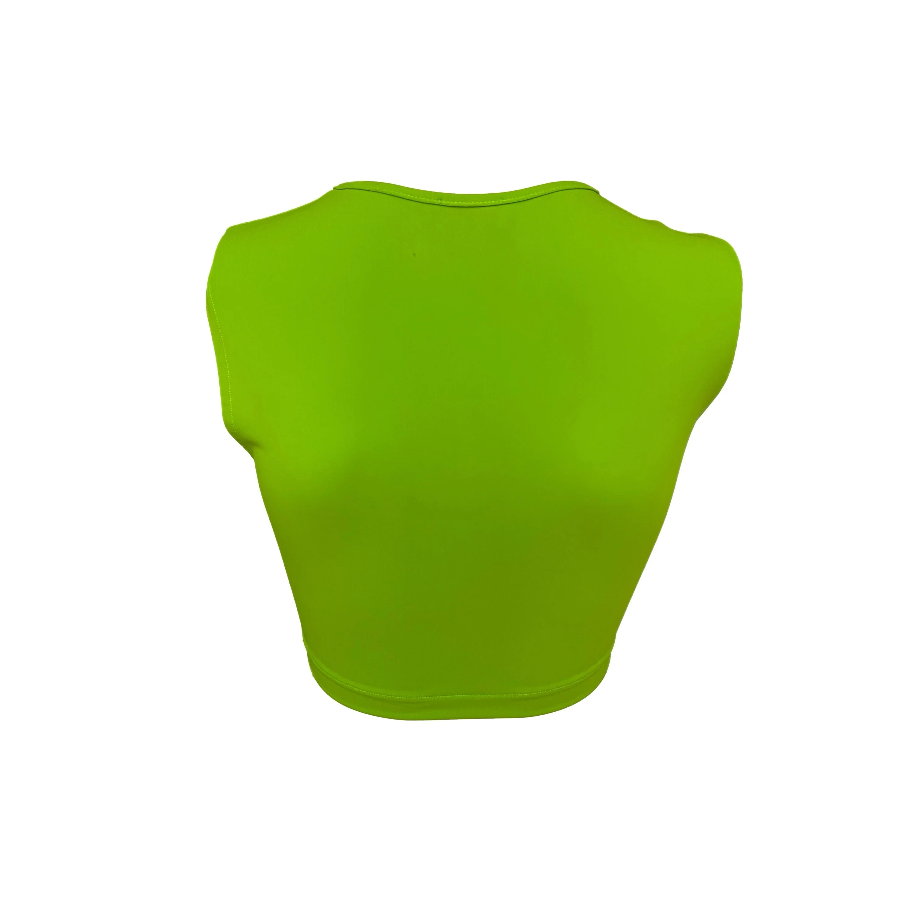 Chanel Neon Green Logo Crop Top - Image 2