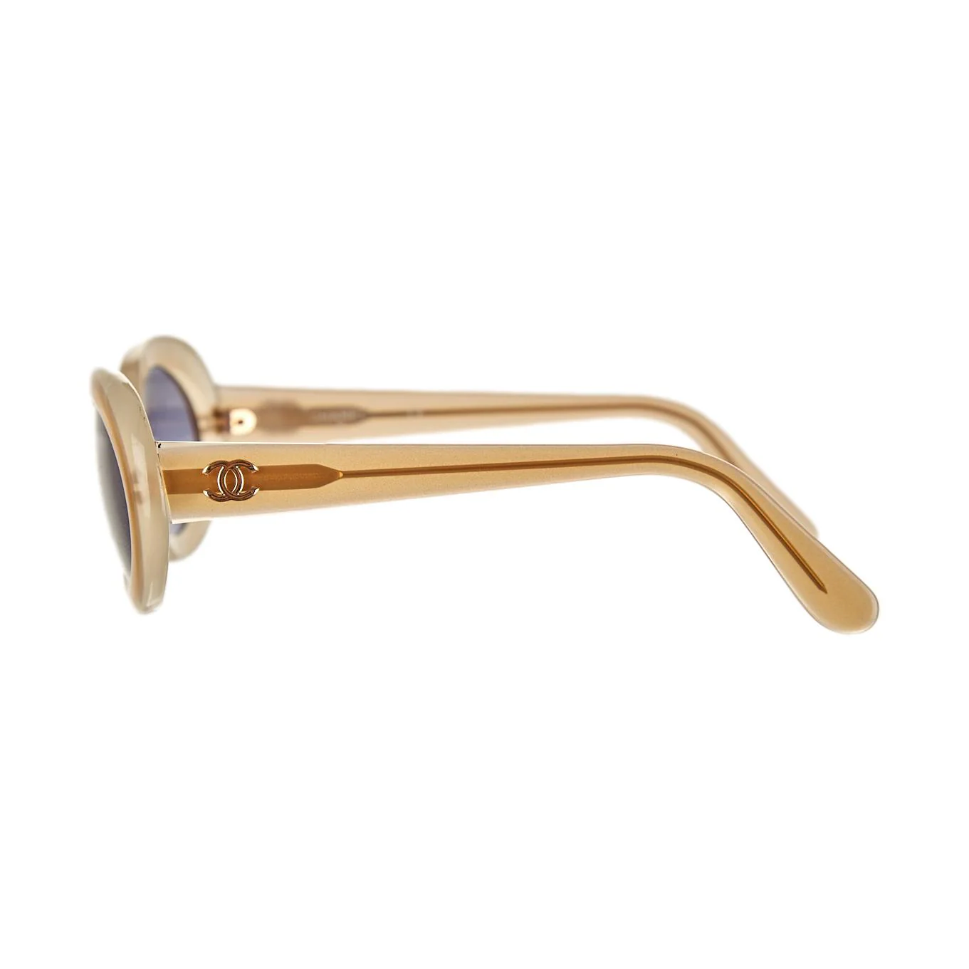 Chanel Nude Logo Oval Sunglasses - Image 3