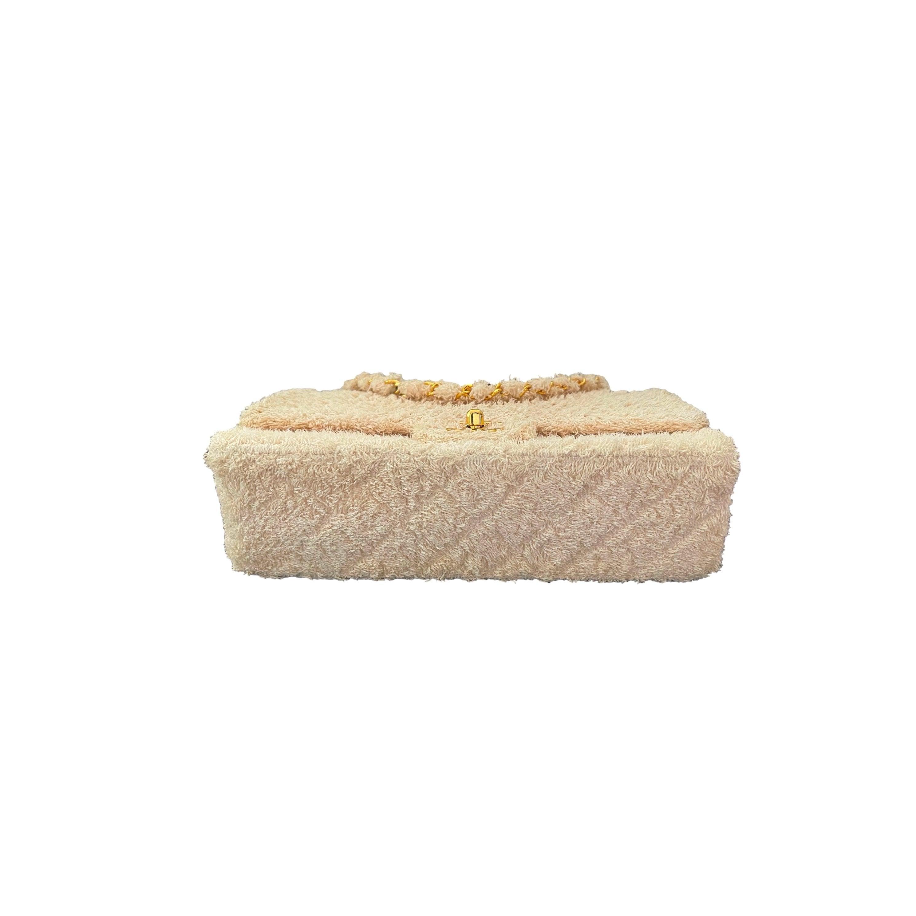 Chanel Nude Terry Cloth Flap Bag - Image 2