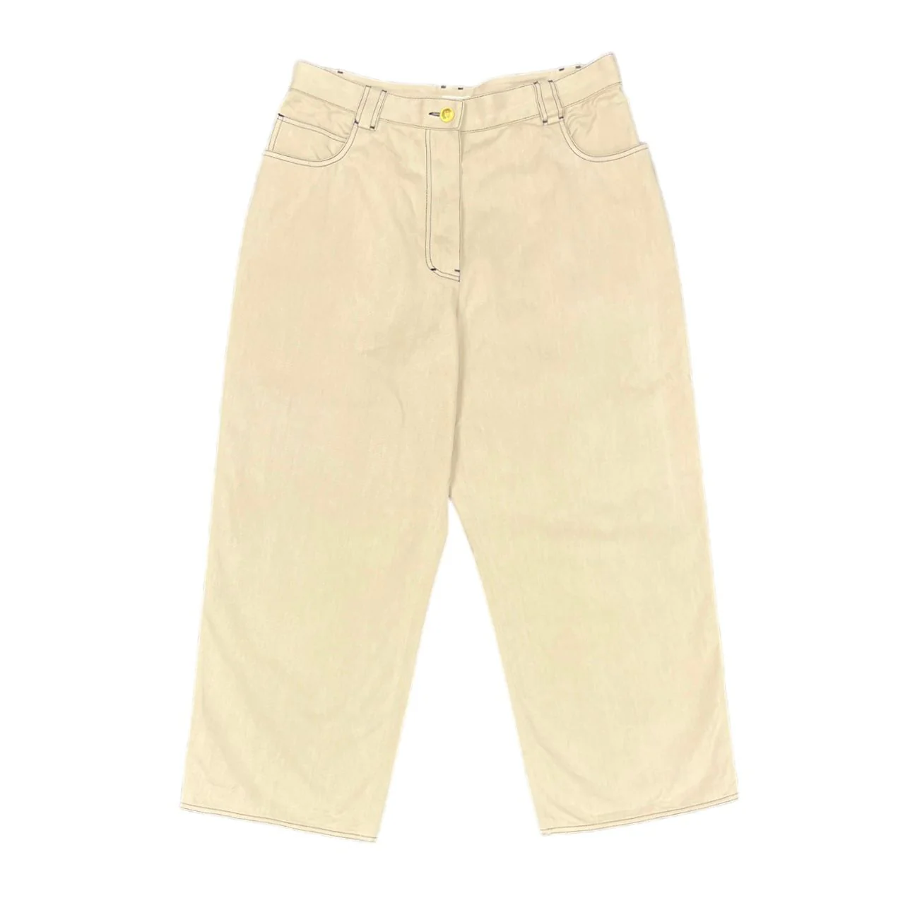 Chanel Off White Logo Pants - Image 2