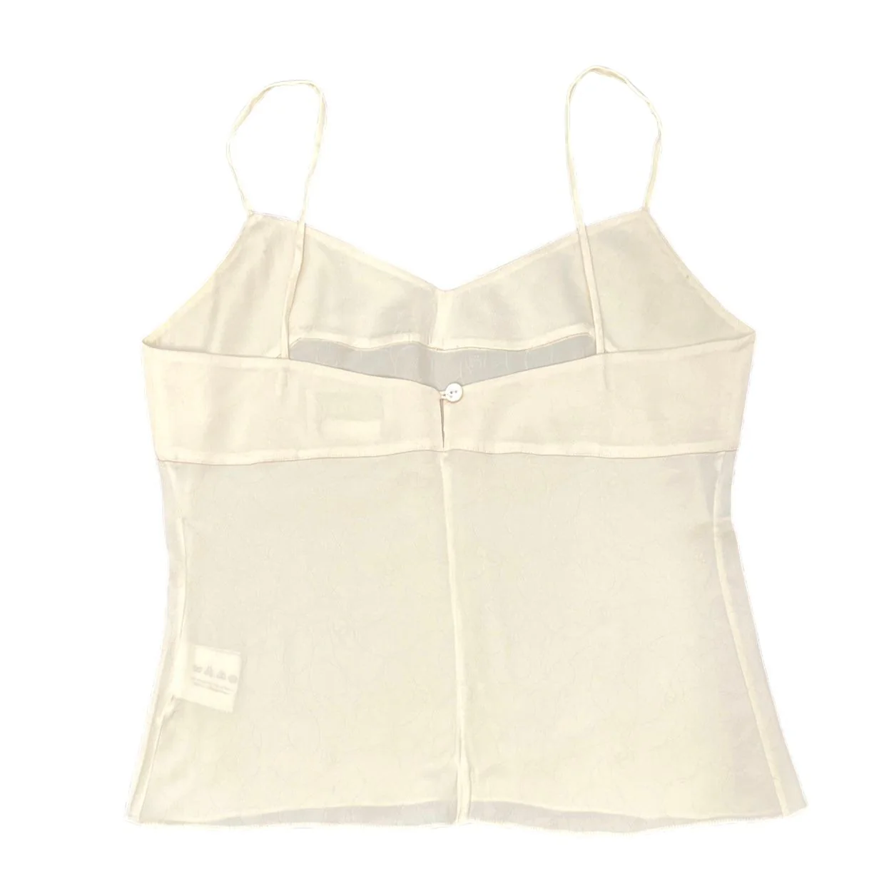Chanel Off White Logo Silk Tank - Image 2