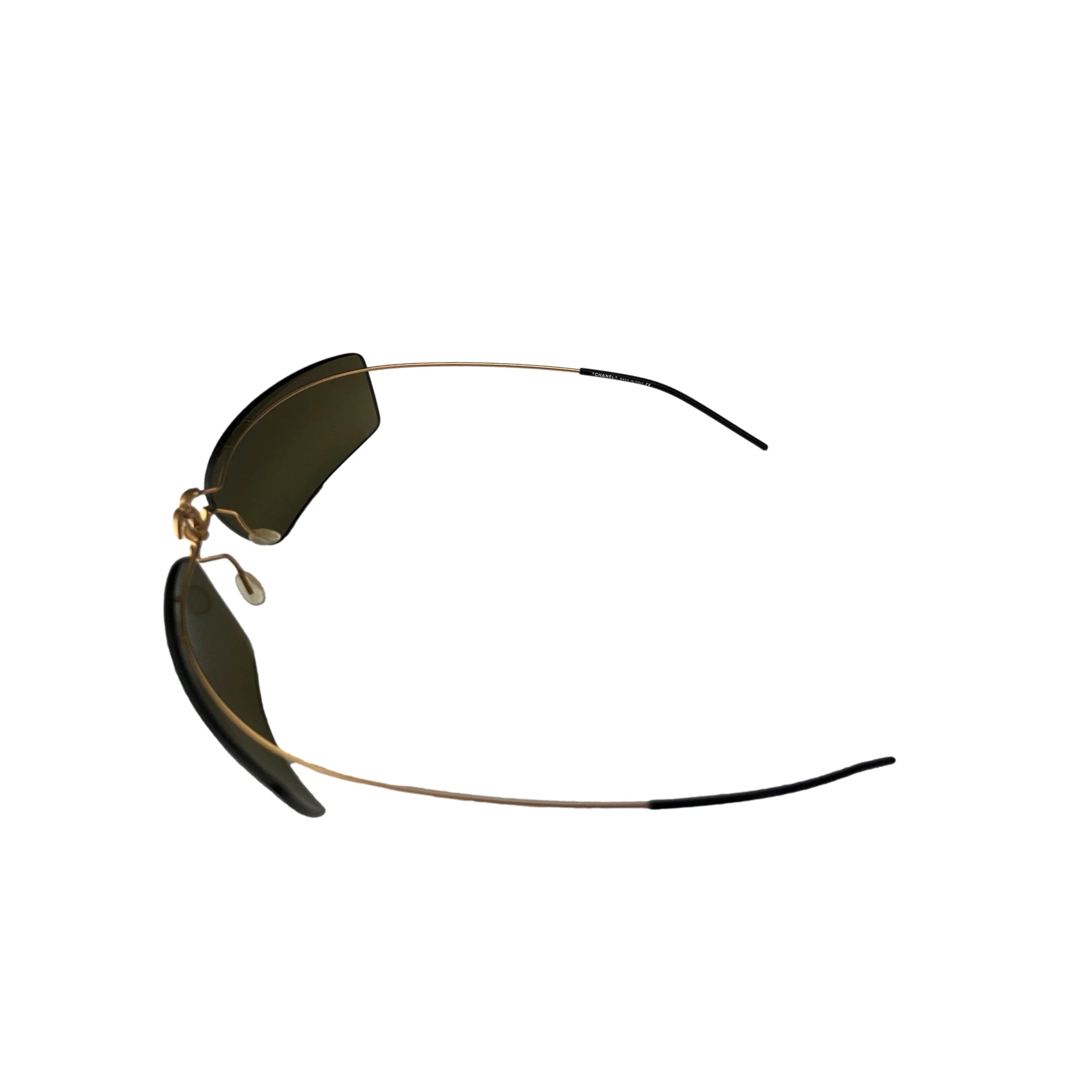 Chanel Olive Center Logo Folding Sunglasses - Image 3