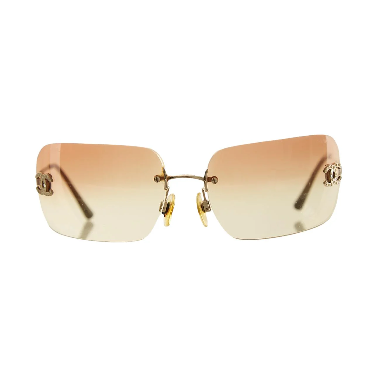 Chanel Ombre Rimless Rhinestone Logo Sunglasses - Image 2